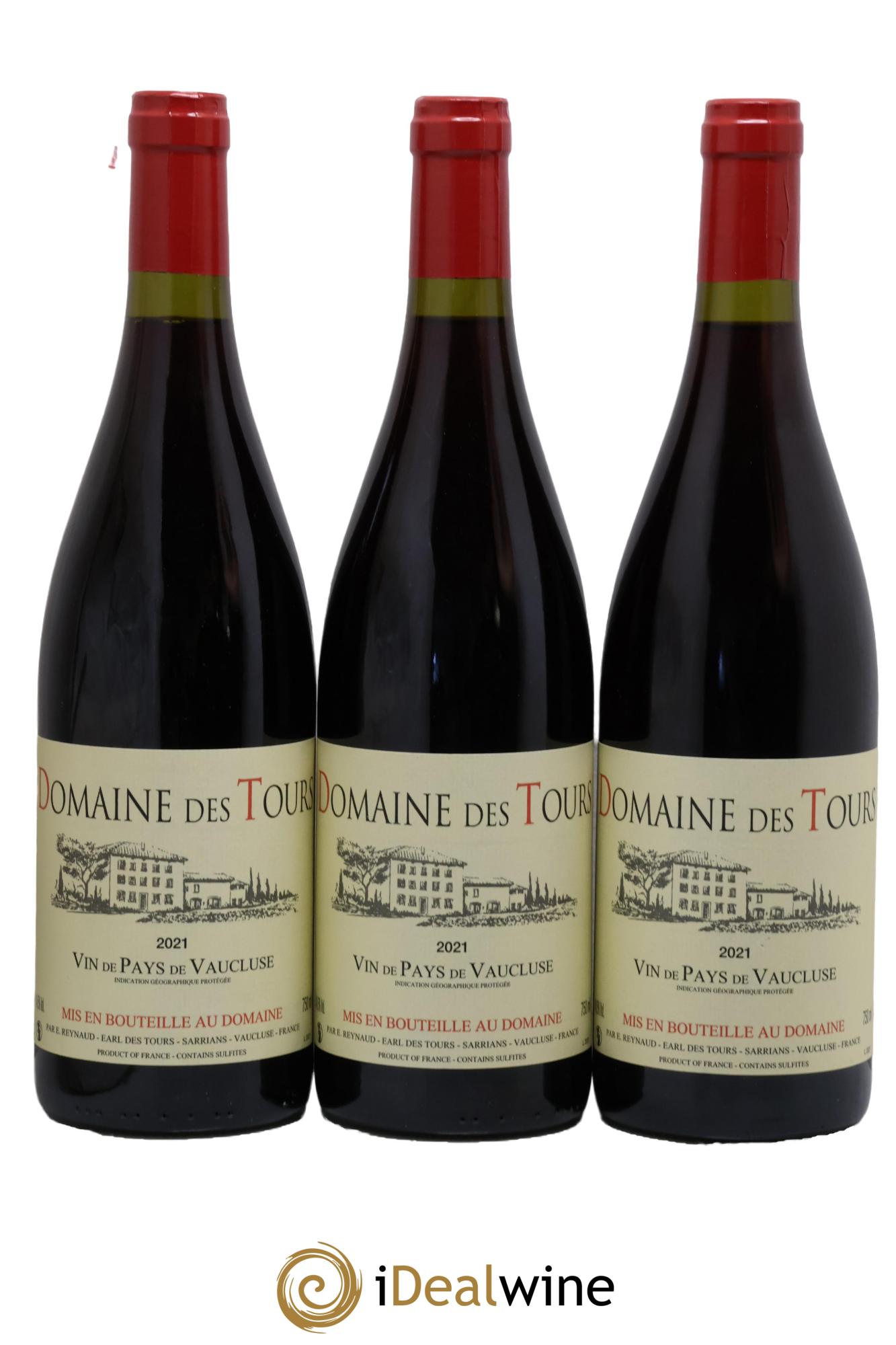 IGP Vaucluse (Vin de Pays de Vaucluse) Domaine des Tours Emmanuel Reynaud 2021 - Lot de 3 bouteilles - 0