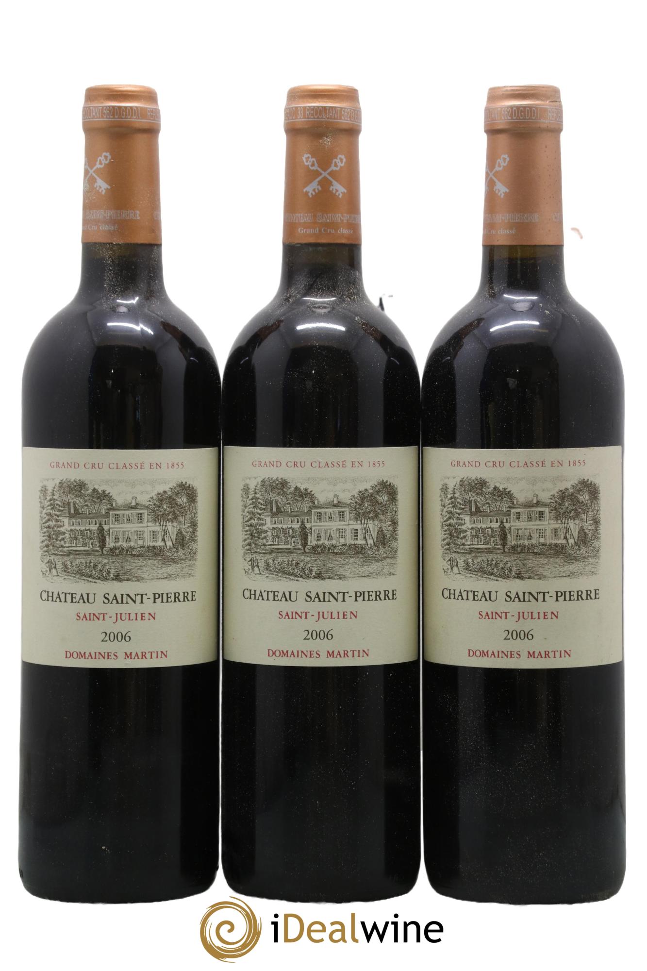 Château Saint-Pierre 4ème Grand Cru Classé 2006 - Lotto di 3 bottiglie - 0