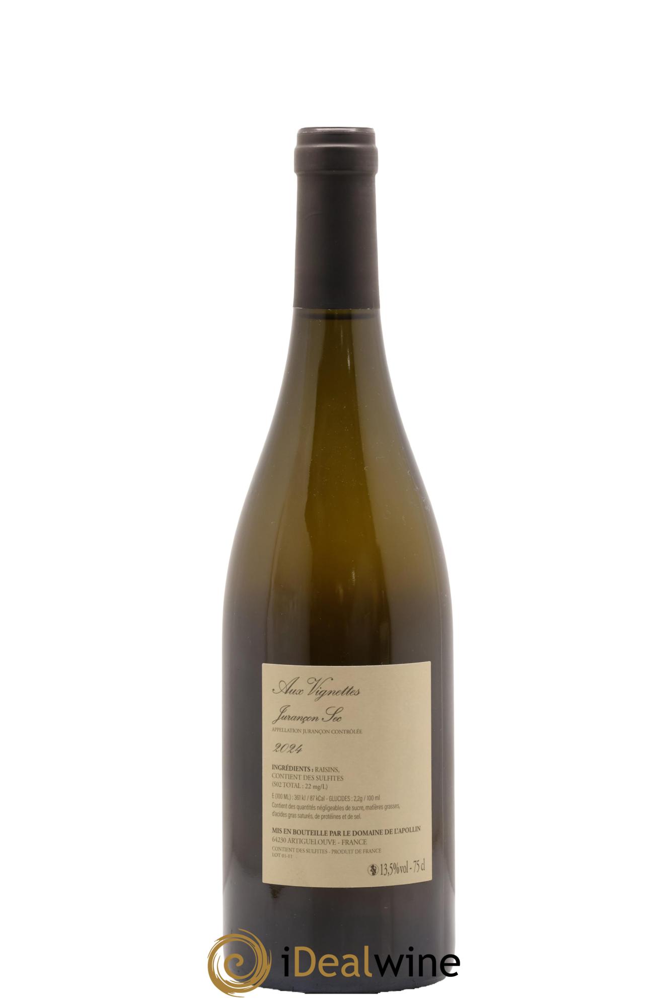 Jurançon sec Aux Vignettes Domaine de l'Apollin - Florent Foury 2024 - Lot de 1 bouteille - 1