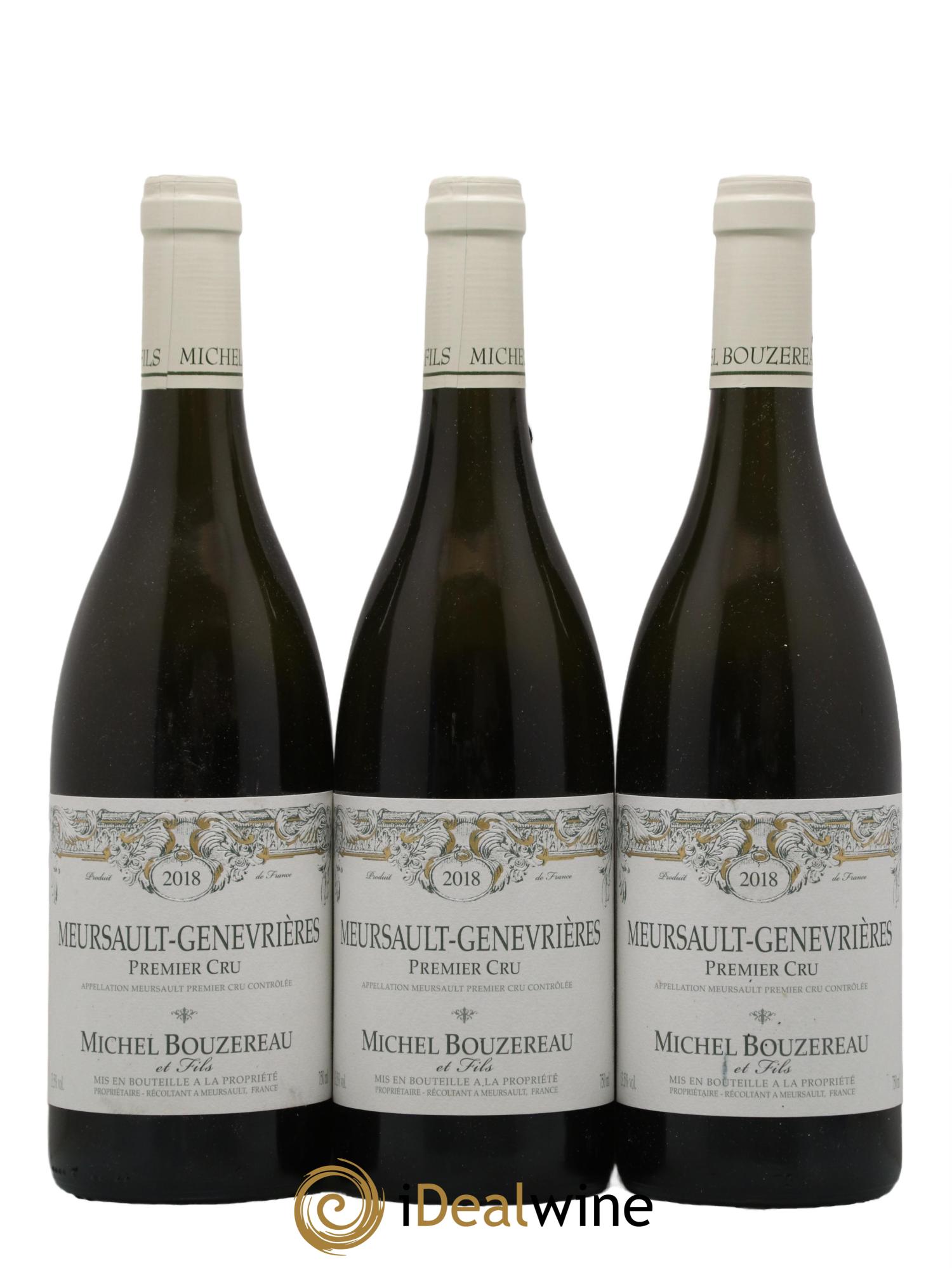 Meursault 1er Cru Les Genevrières Michel Bouzereau et Fils (Domaine) 2018 - Lot de 3 bouteilles - 0