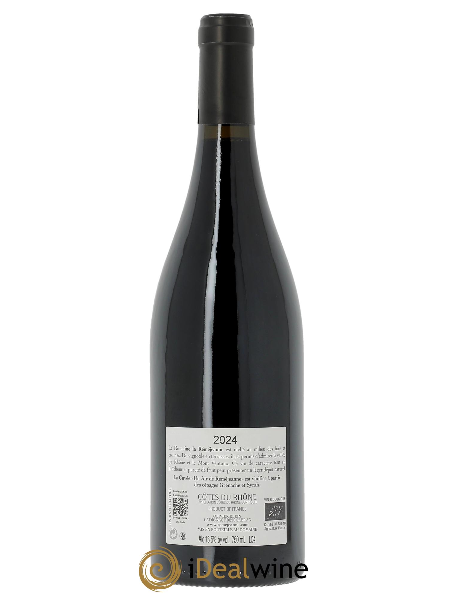 Côtes-du-Rhône Un Air de Réméjeanne La Réméjeanne  2024 - Posten von 1 Flasche - 1