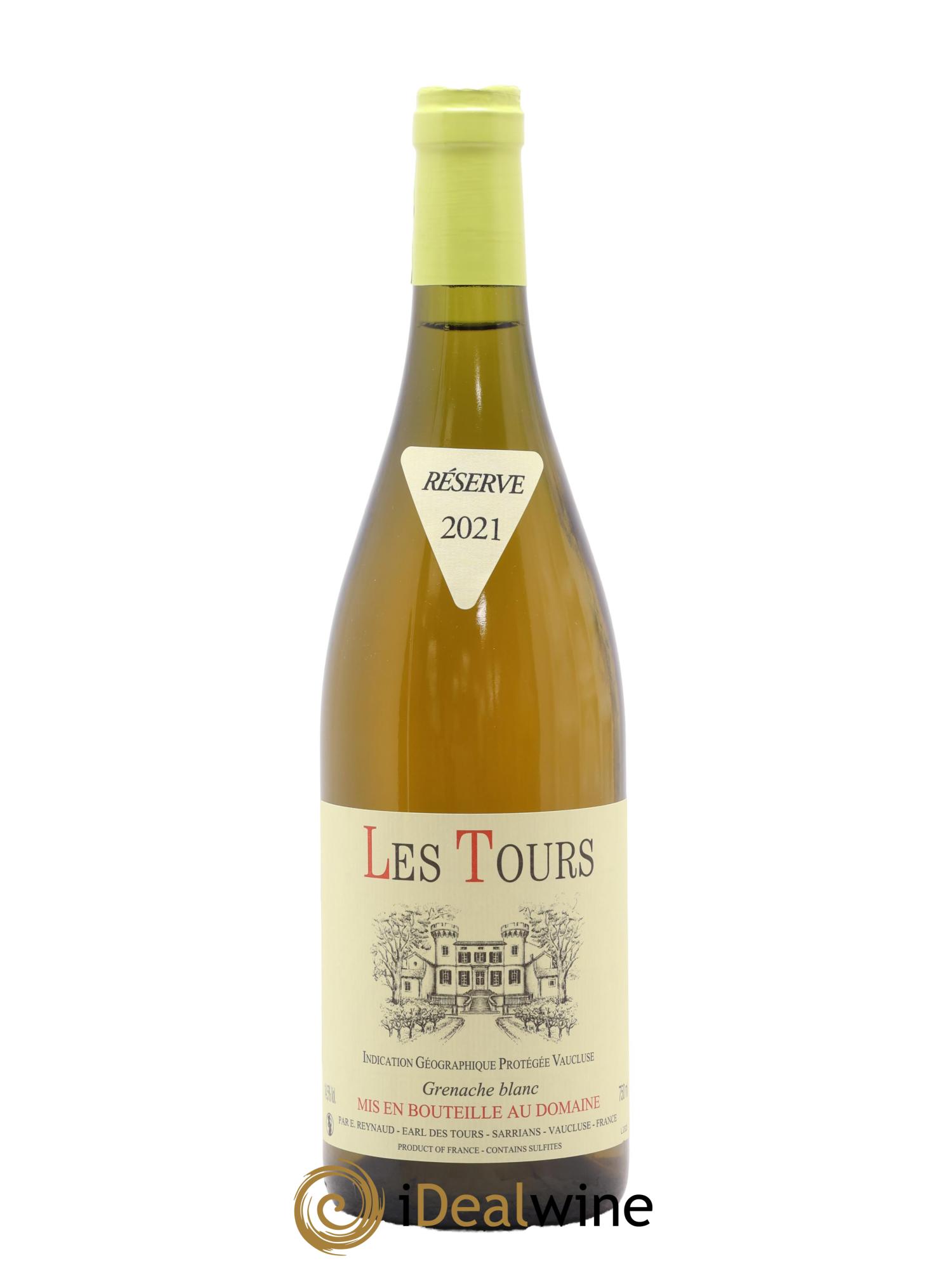 IGP Vaucluse (Vin de Pays de Vaucluse) Les Tours Grenache Blanc Emmanuel Reynaud 2021 - Lot of 1 bottle - 0