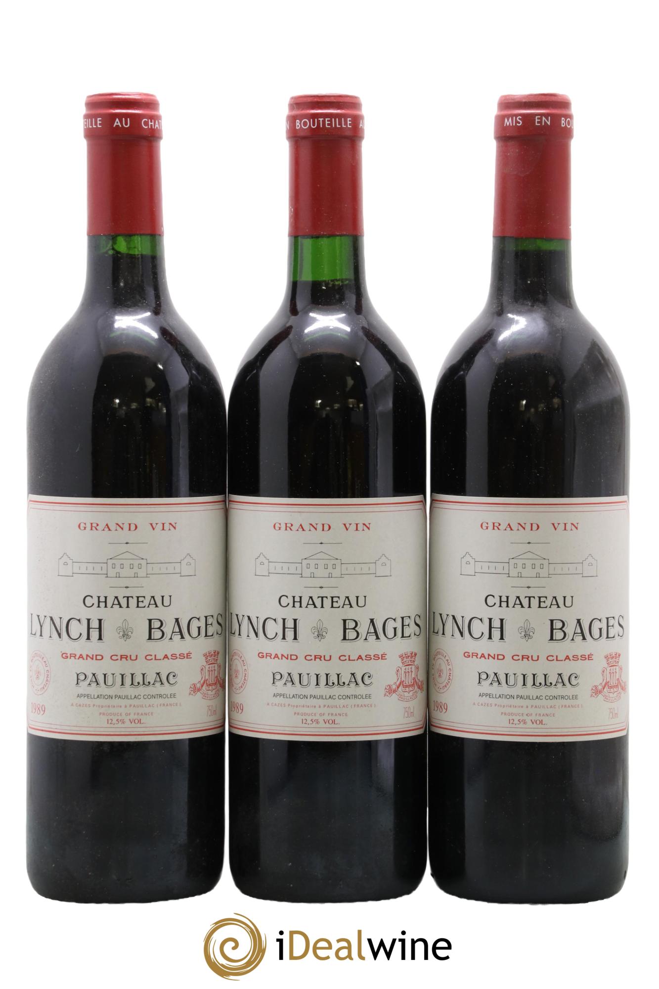Château Lynch Bages 5ème Grand Cru Classé 1989 - Lot de 3 bouteilles - 0