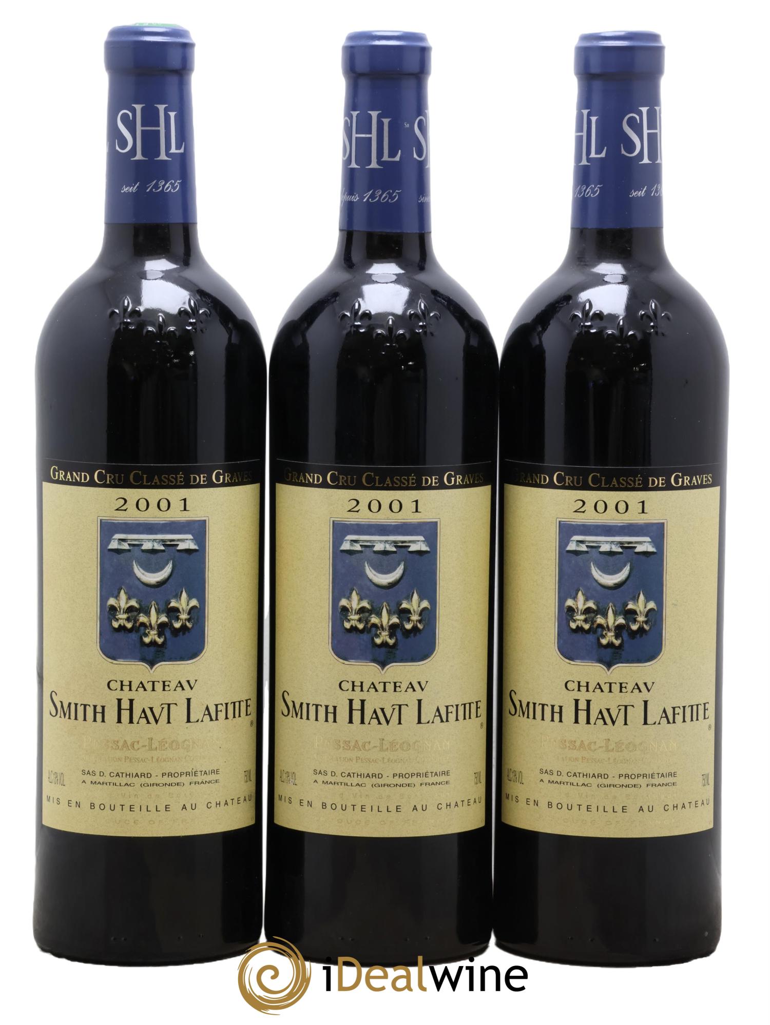 Château Smith Haut Lafitte Cru Classé de Graves 2001 - Posten von 3 Flaschen - 0