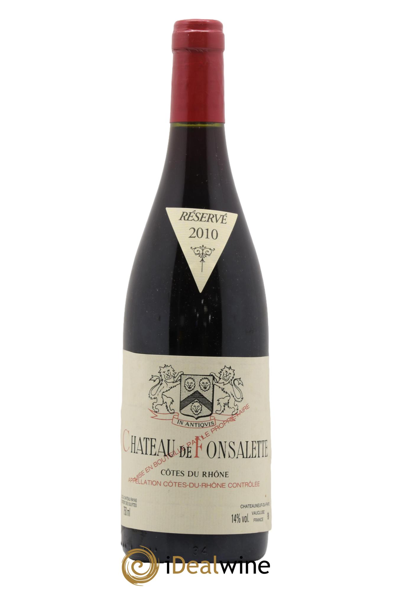 Côtes-du-Rhône Château de Fonsalette Emmanuel Reynaud 2010 - Lot de 1 bouteille - 0