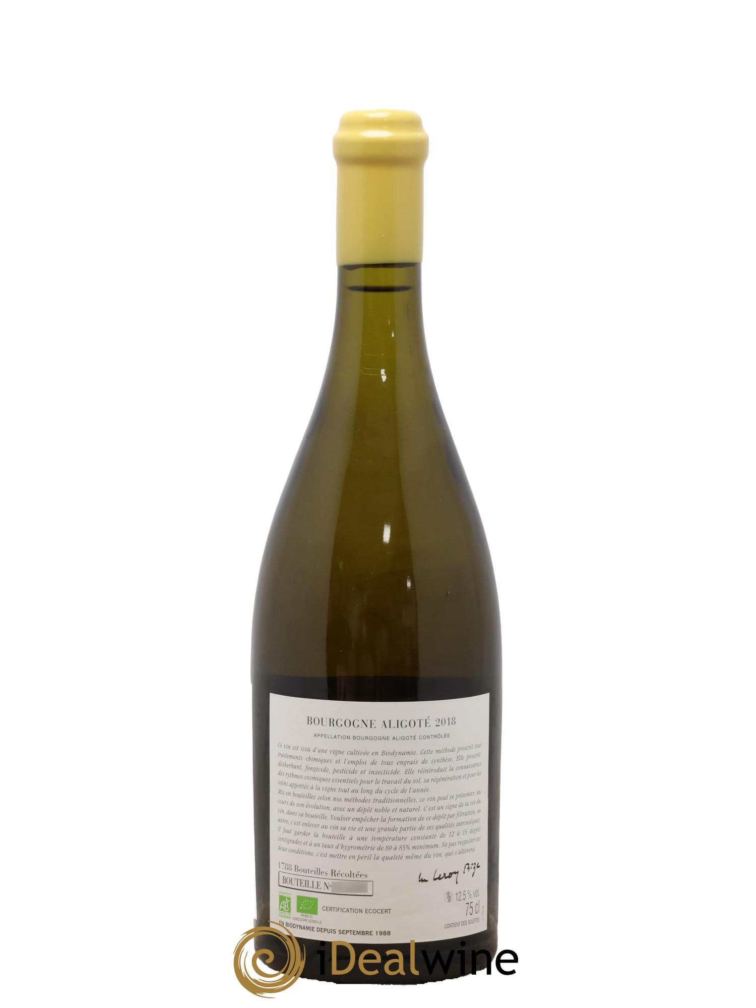 Bourgogne Aligoté Sous Chatelet d'Auvenay (Domaine) 2018 - Lot of 1 bottle - 1