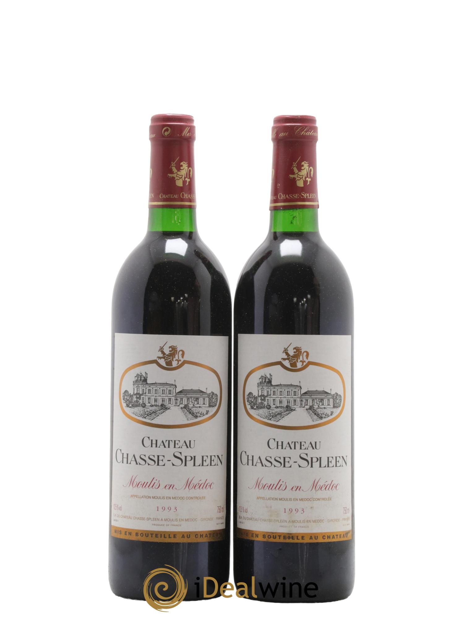 Château Chasse Spleen 1993 - Lot de 2 bouteilles - 0