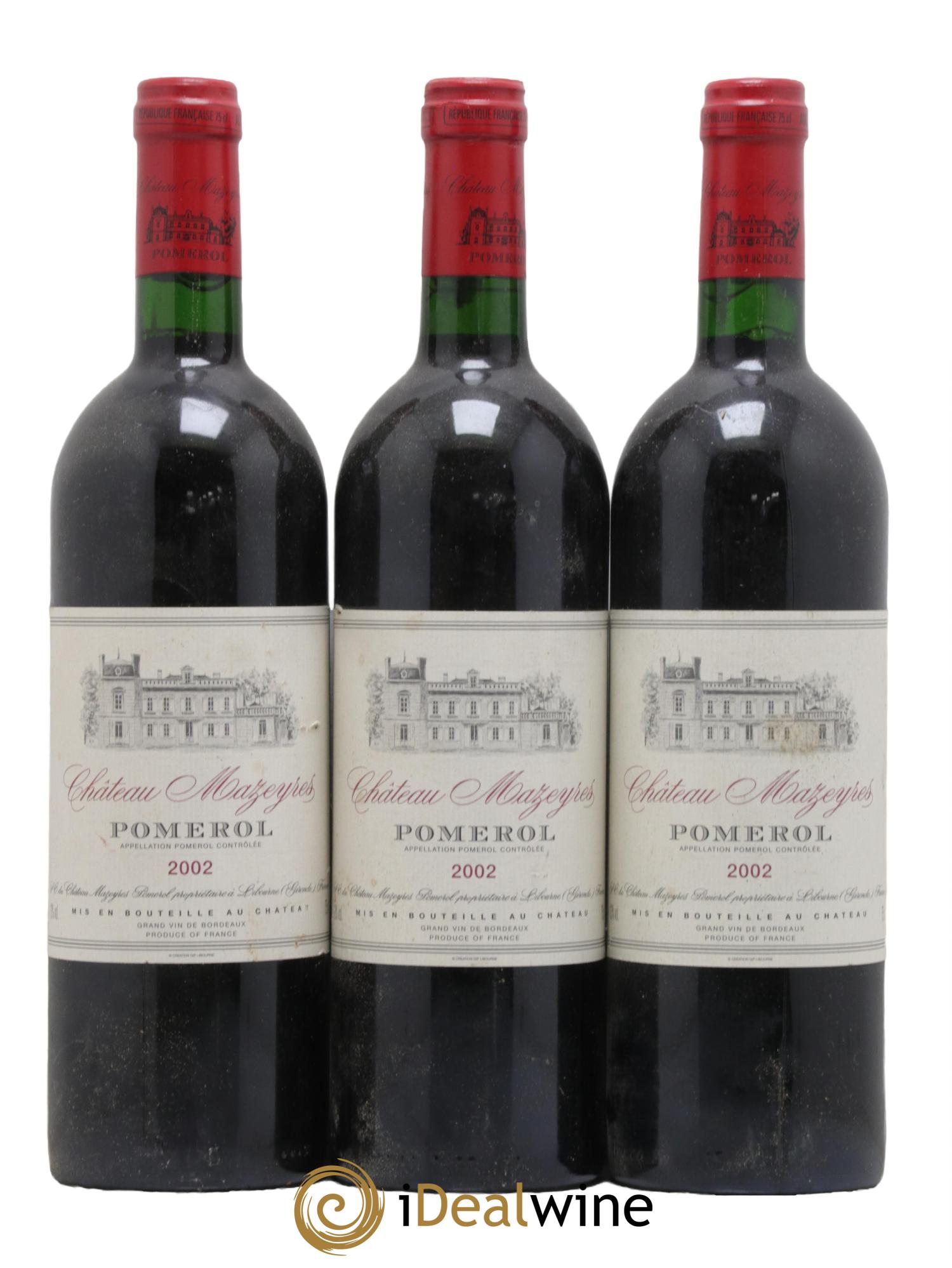 Château Mazeyres 2002 - Lot de 3 bouteilles - 0
