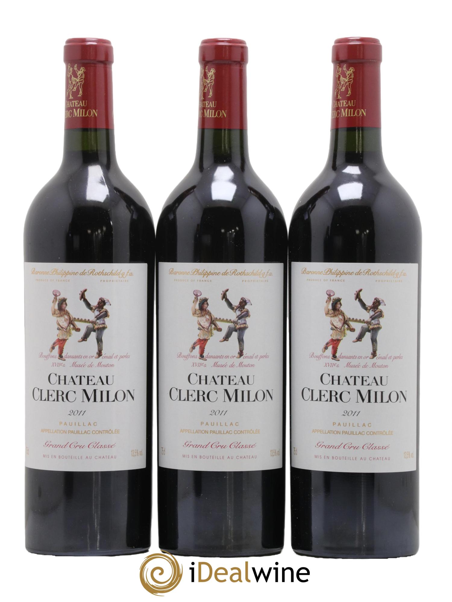 Château Clerc Milon 5ème Grand Cru Classé 2011 - Lot de 3 bouteilles - 0