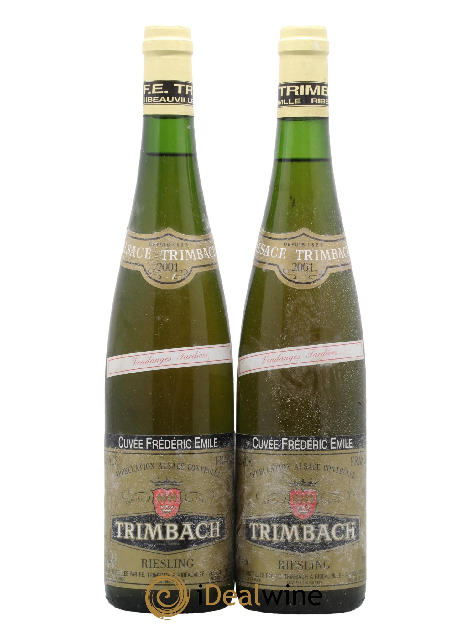 Alsace Riesling Vendanges Tardives Cuvée Frédéric Emile Trimbach (Domaine) 2001 - Lotto di 2 bottiglie - 0