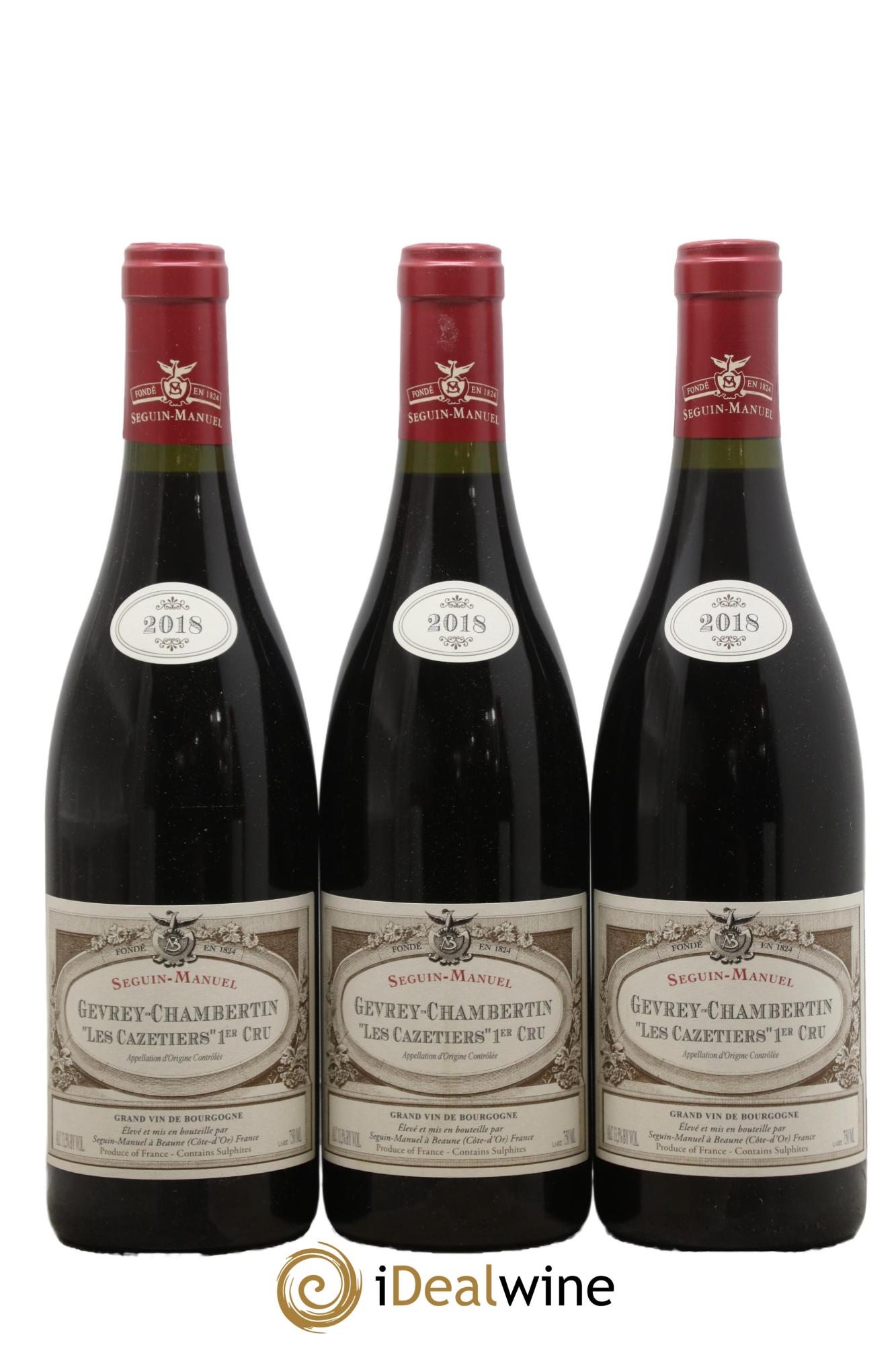 Gevrey-Chambertin 1er Cru Les Cazetiers Seguin Manuel 2018 - Lotto di 3 bottiglie - 0