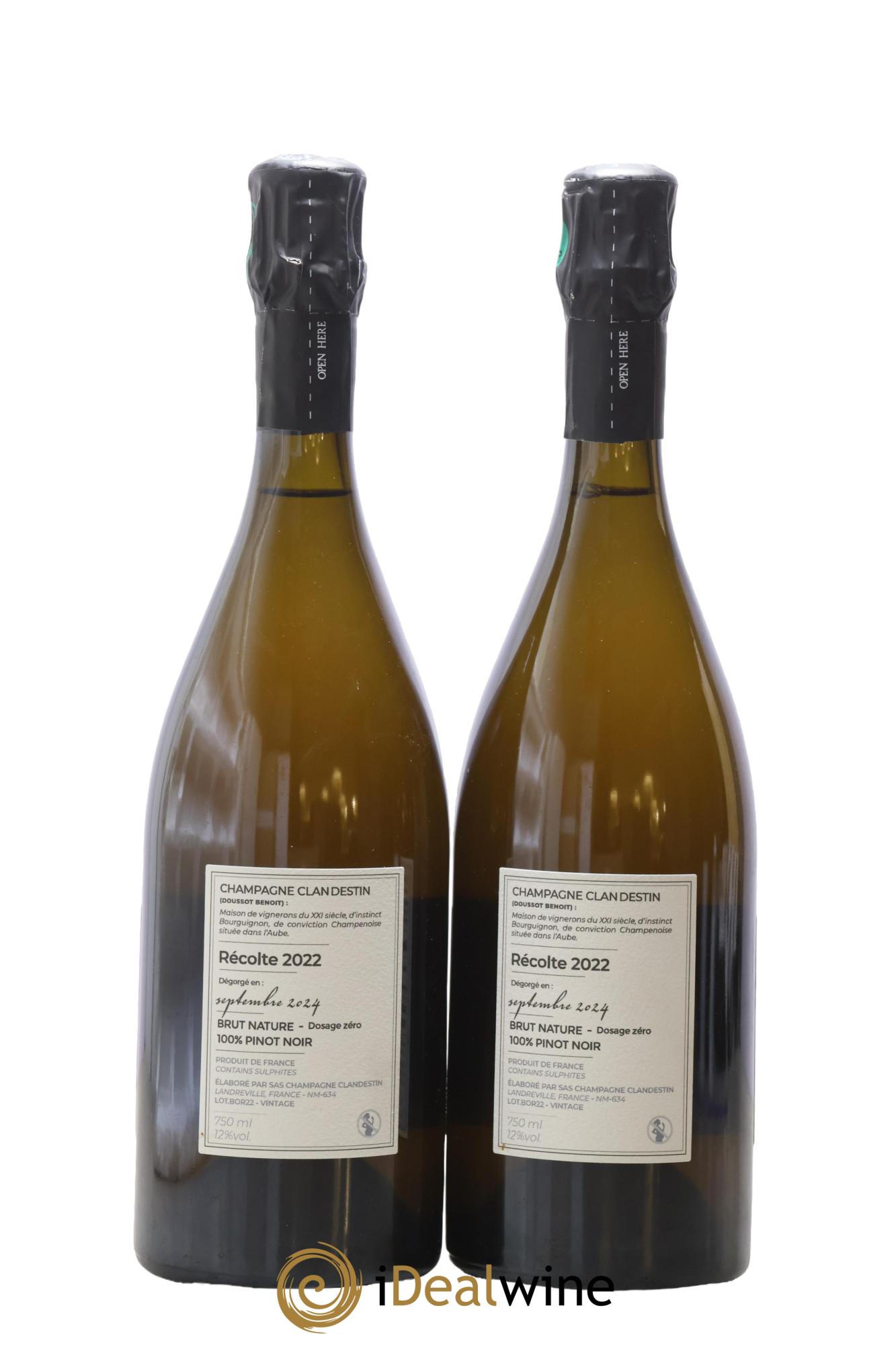 Boréal Brut Nature Clandestin 2022 - Lot of 2 bottles - 1