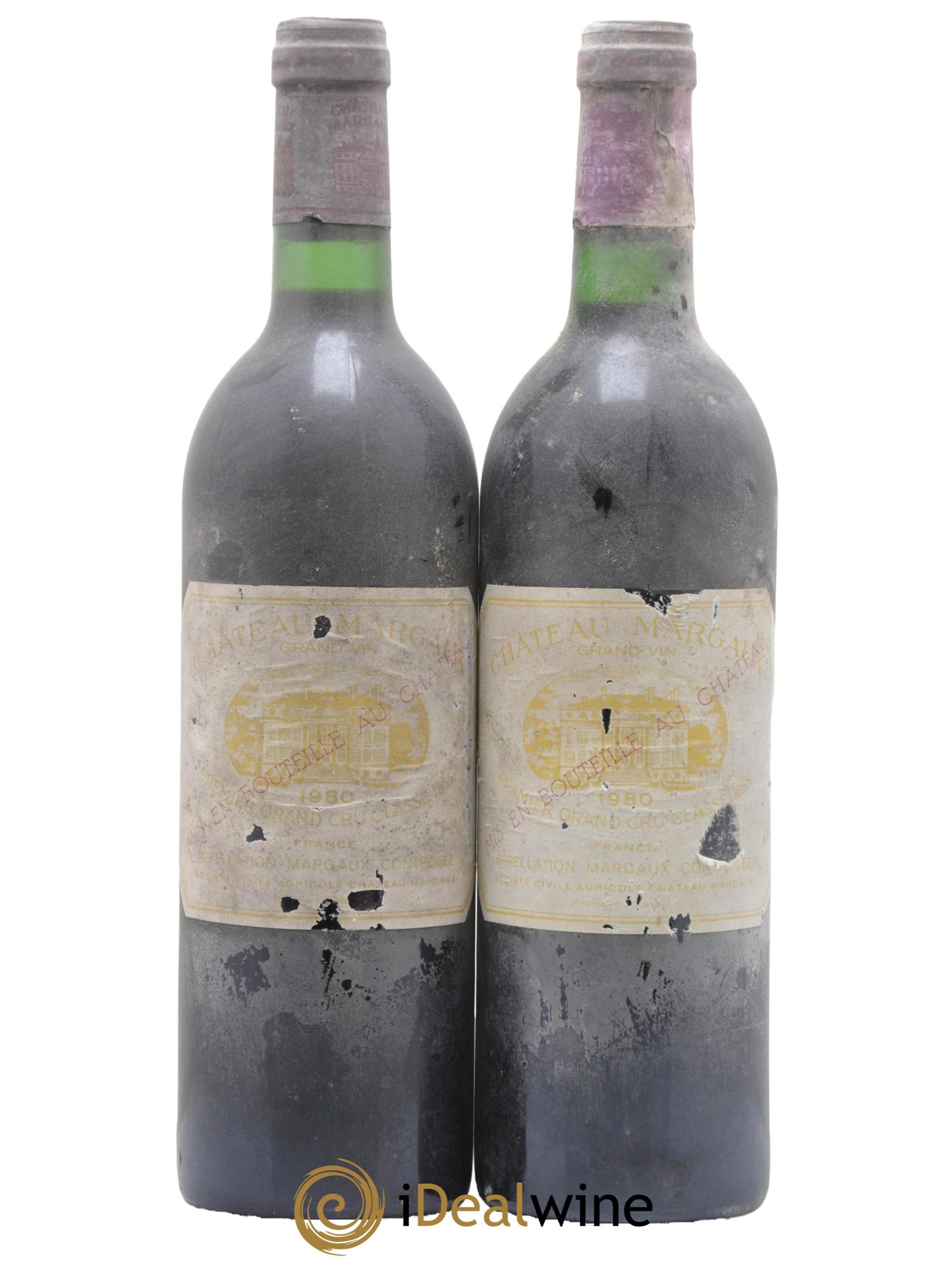 Château Margaux 1er Grand Cru Classé 1980 - Lot de 2 bouteilles - 0