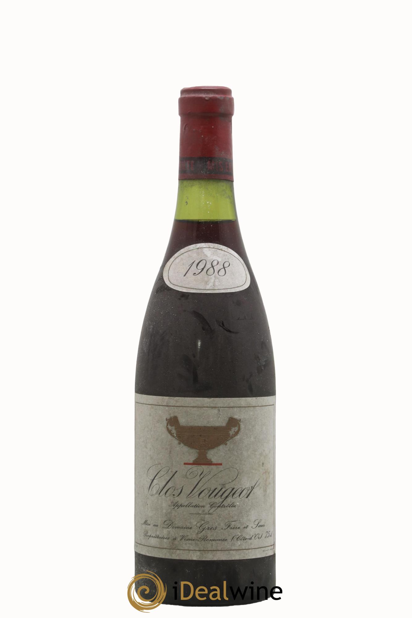 Clos de Vougeot Grand Cru Gros Frère & Soeur 1988 - Lot de 1 bouteille - 0