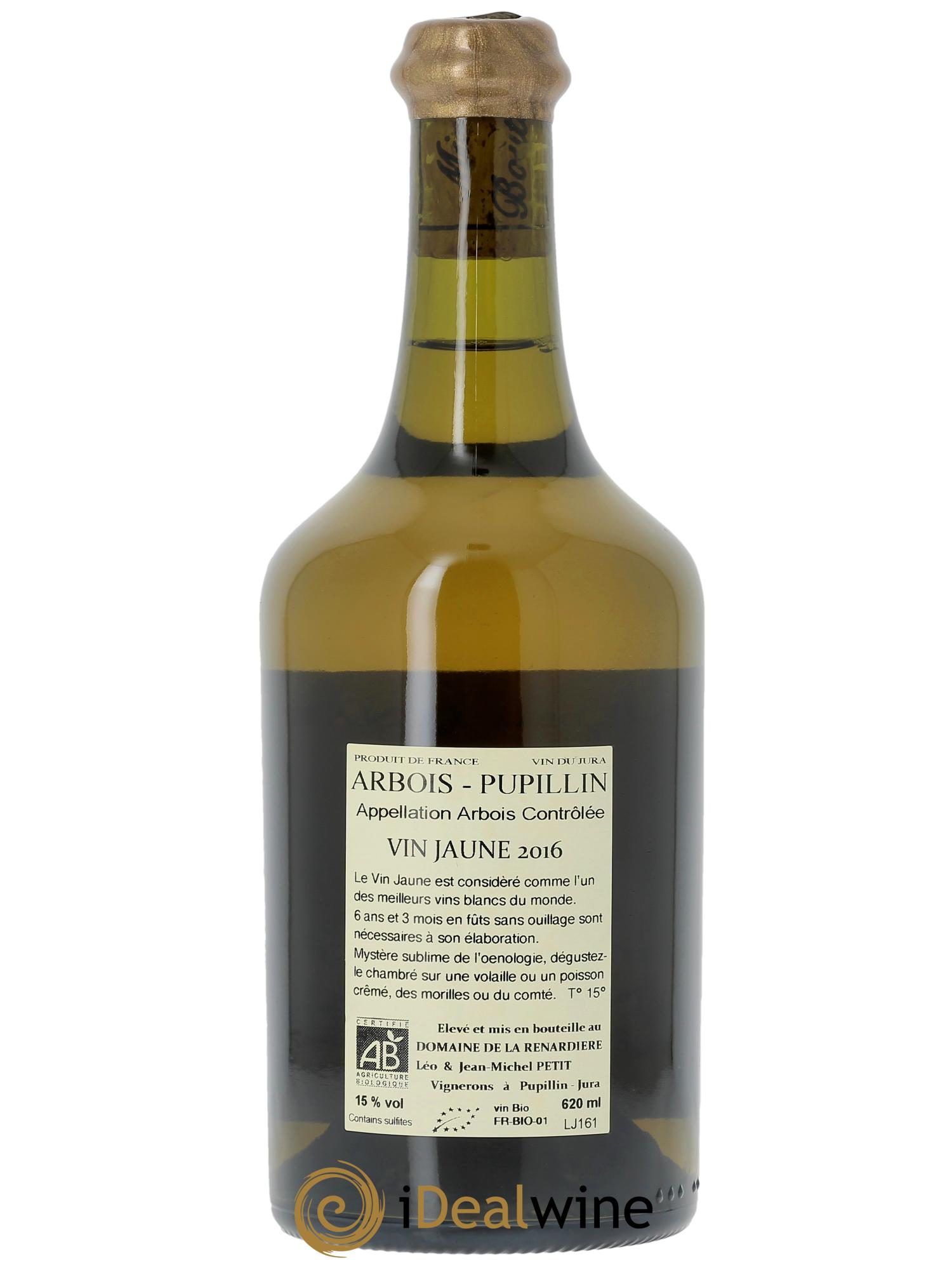 Arbois Pupillin Vin Jaune Domaine de la Renardière  2016 - Lotto di 1 bottiglia - 1
