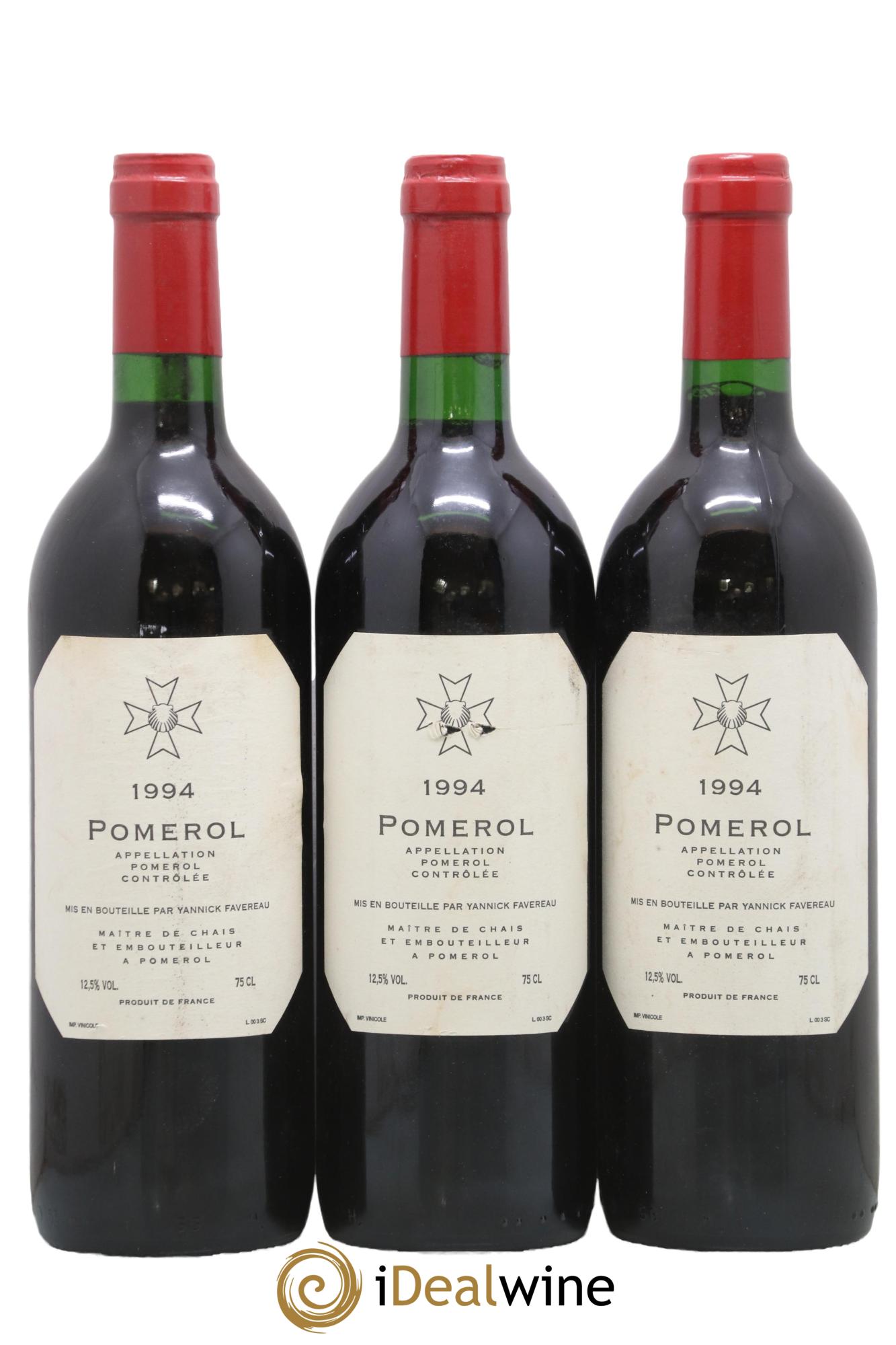 Pomerol Yannick Favereau 1994 - Lot de 3 bouteilles - 0