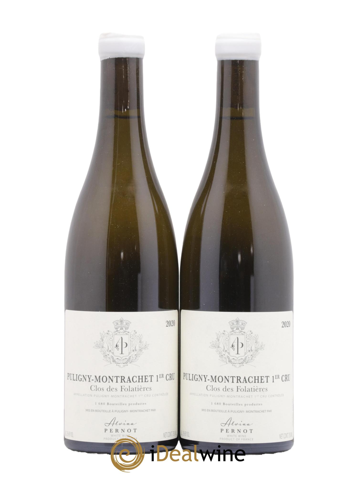 Puligny-Montrachet 1er Cru Les Folatieres Domaine Alvina Pernot 2020 - Lot de 2 bouteilles - 0