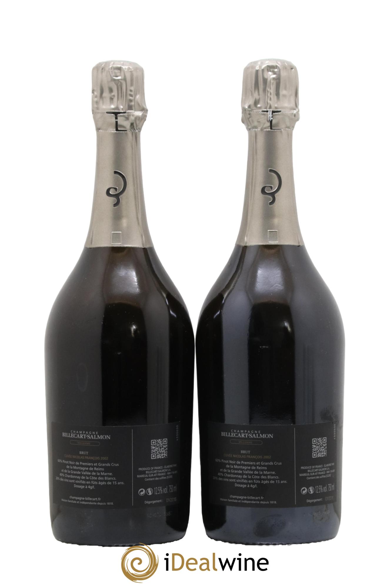 Brut Nicolas François Billecart Billecart-Salmon 2002 - Lot de 2 bouteilles - 1