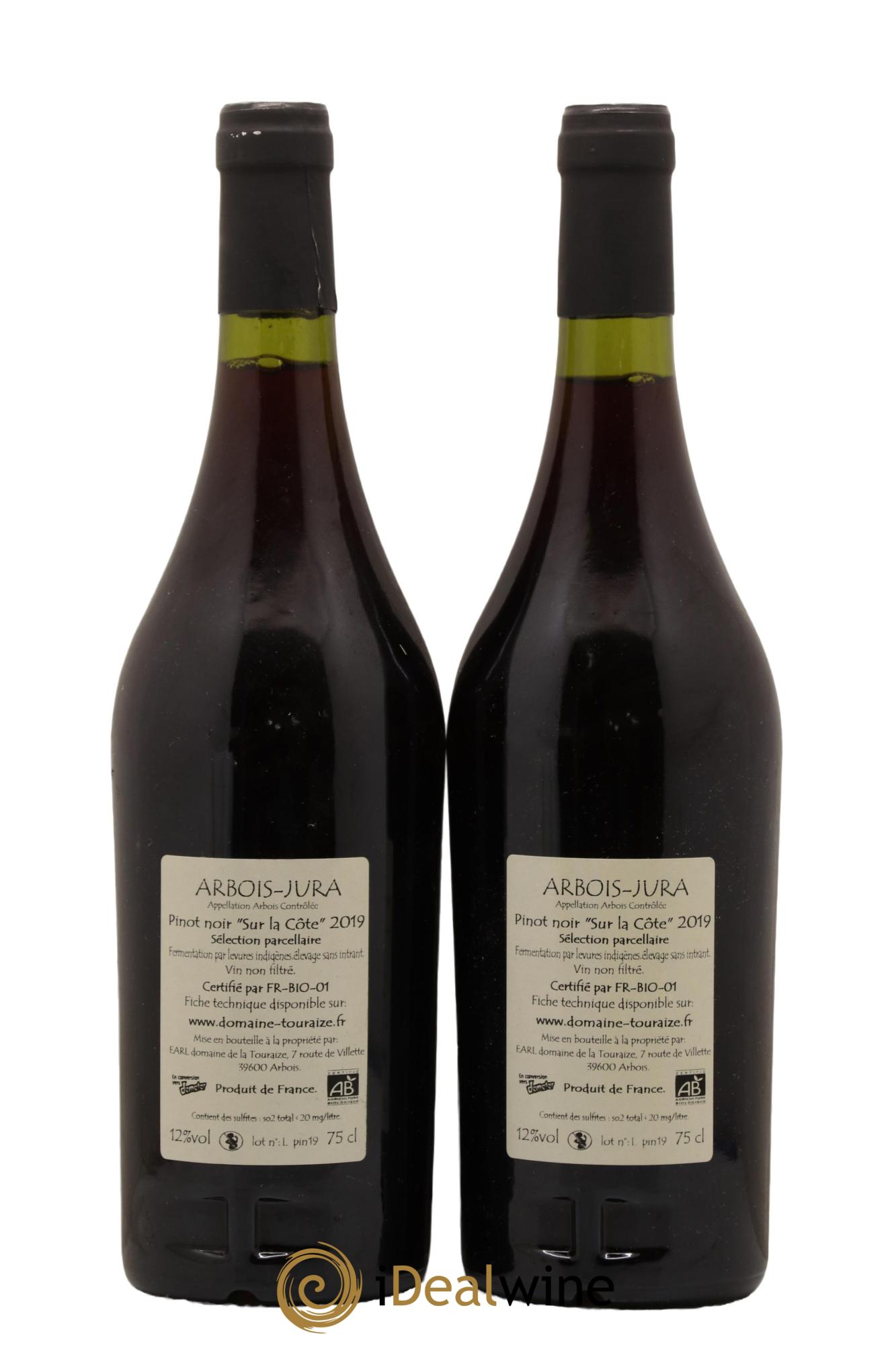 Arbois Pinot Noir Sur La Côte Domaine de la Touraize 2019 - Lot de 2 bouteilles - 1