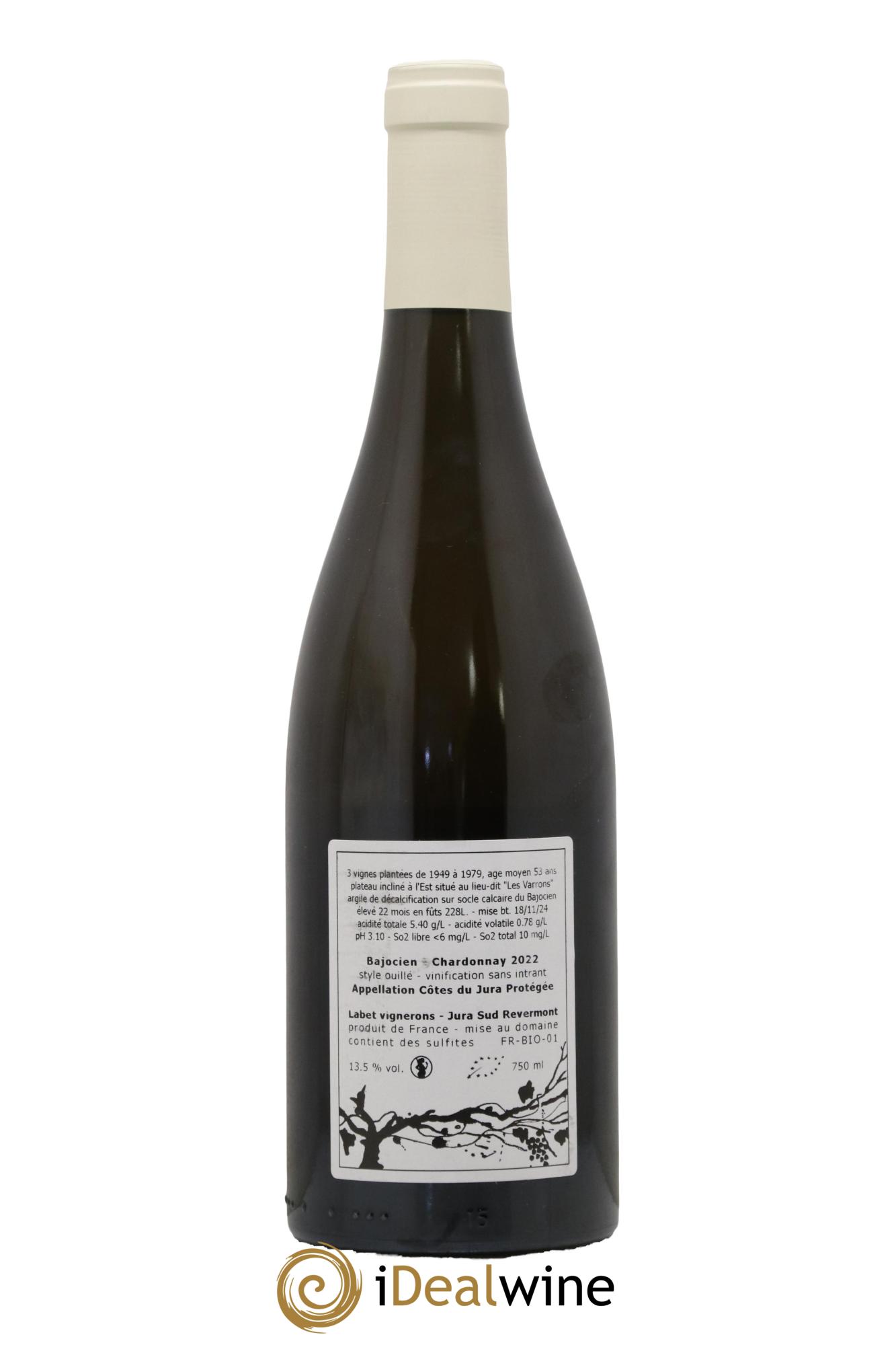 Côtes du Jura Chardonnay Bajocien Romain - Julien - Charline Labet 2022 - Lot de 1 bouteille - 1