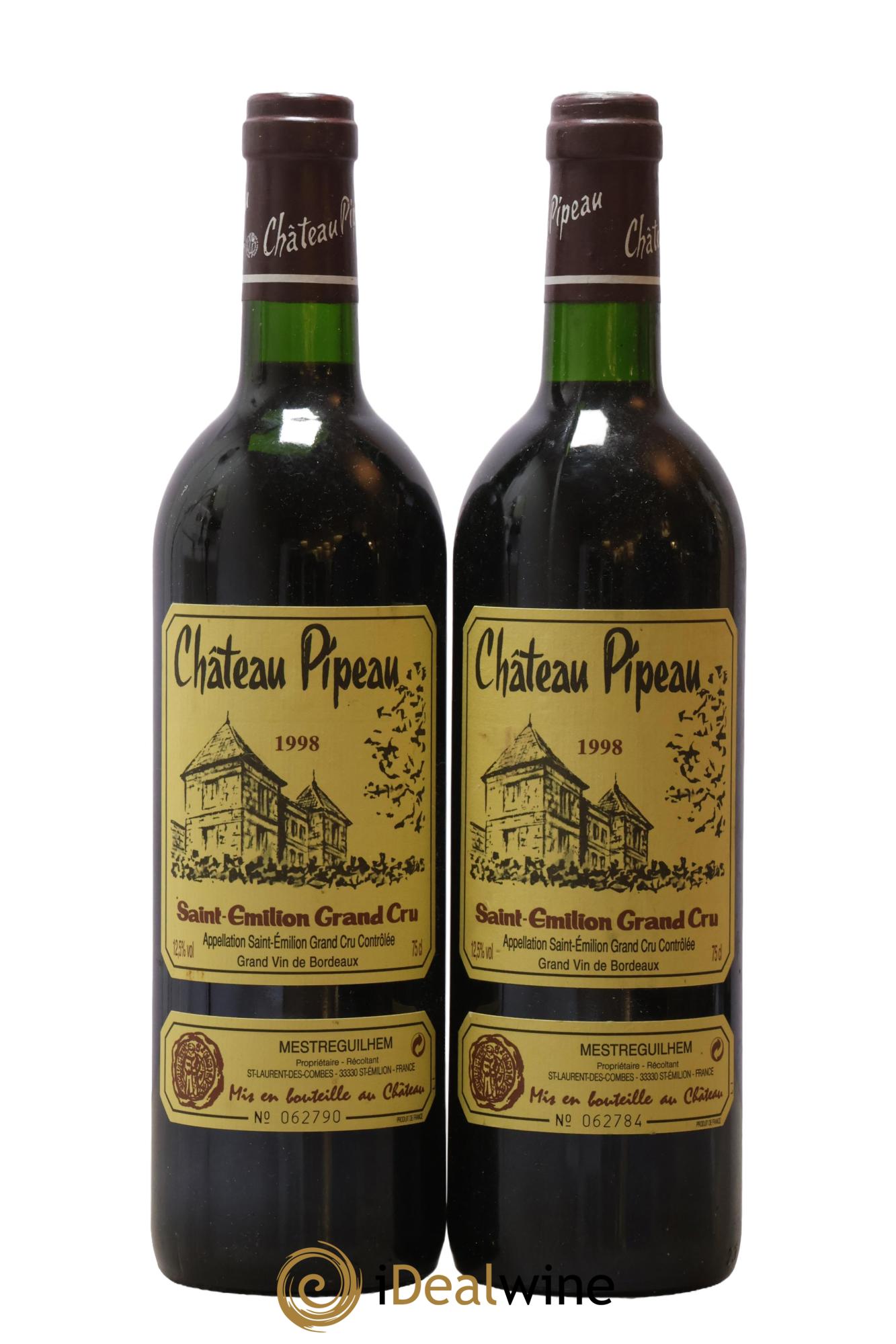 Château Pipeau 1998 - Lot of 2 bottles - 0