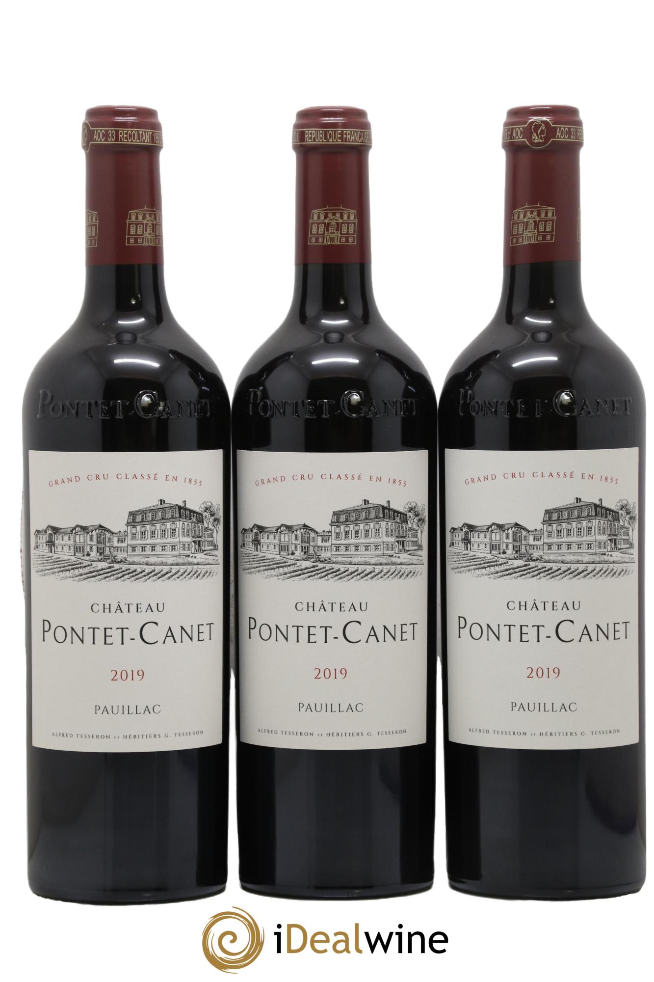 Château Pontet Canet 5ème Grand Cru Classé 2019 - Lot de 3 bouteilles - 0