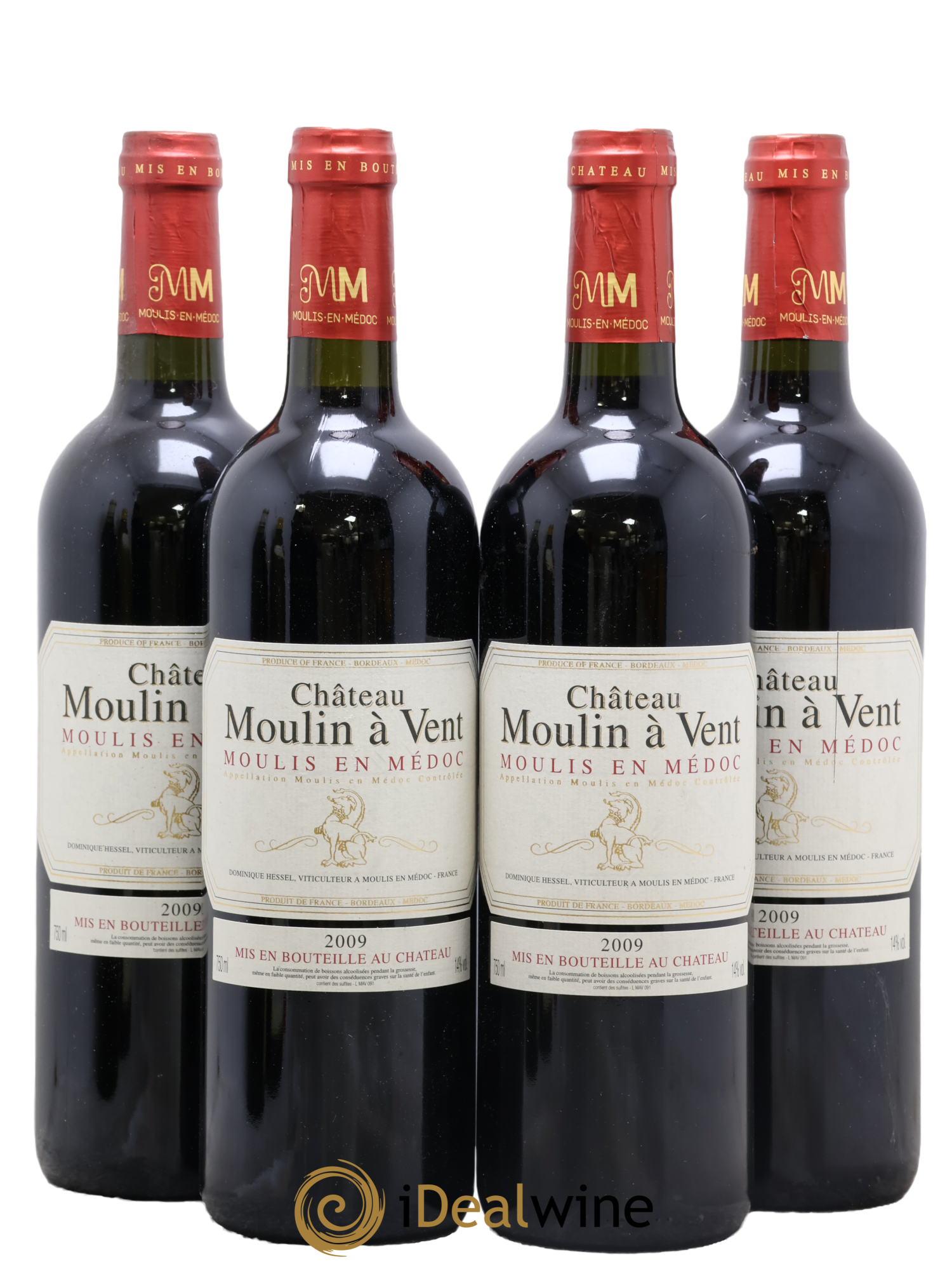 Château Moulin à Vent Cru Bourgeois 2009 - Lot de 4 bouteilles - 0