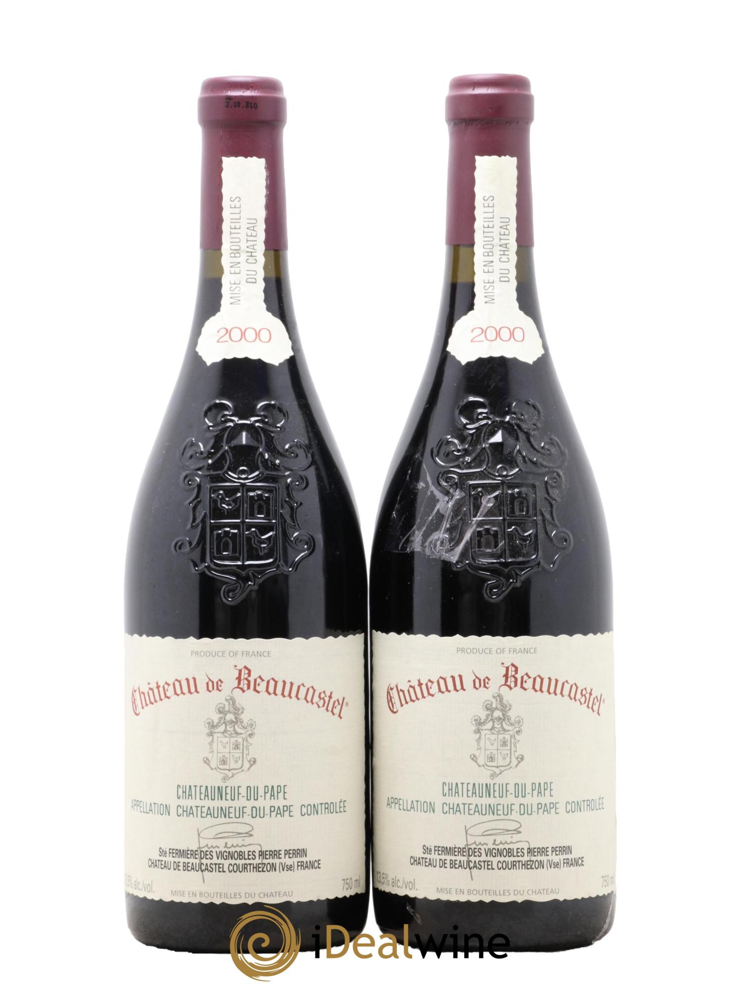 Châteauneuf-du-Pape Château de Beaucastel Famille Perrin 2000 - Lot de 2 bouteilles - 0