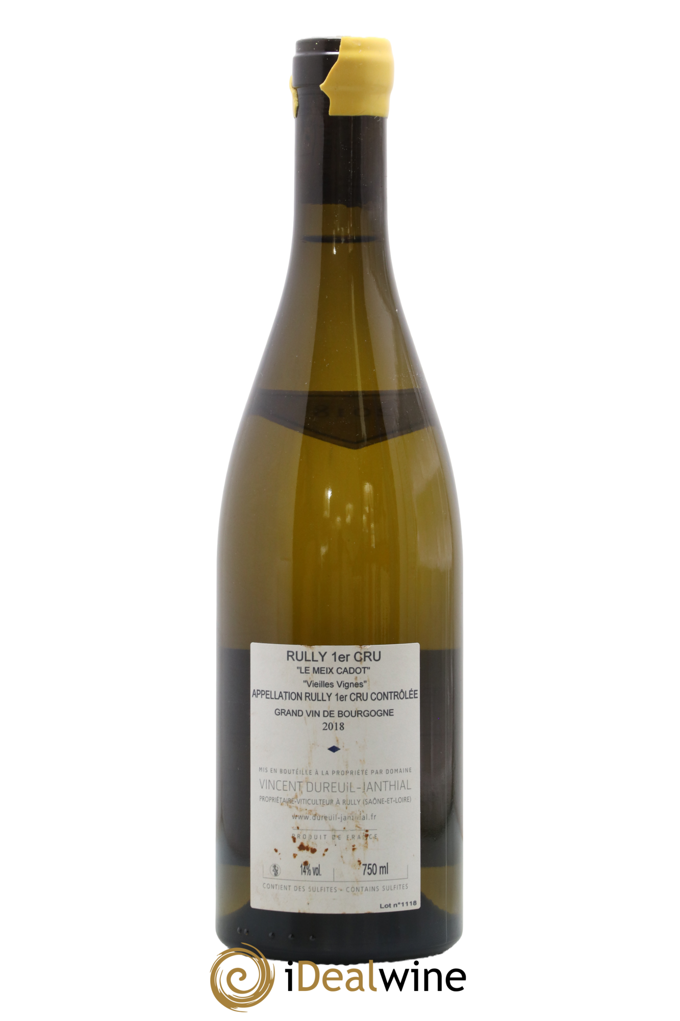 Rully 1er Cru Le Meix Cadot Vieilles Vignes Vincent Dureuil-Janthial 2018 - Lot de 1 bouteille - 1
