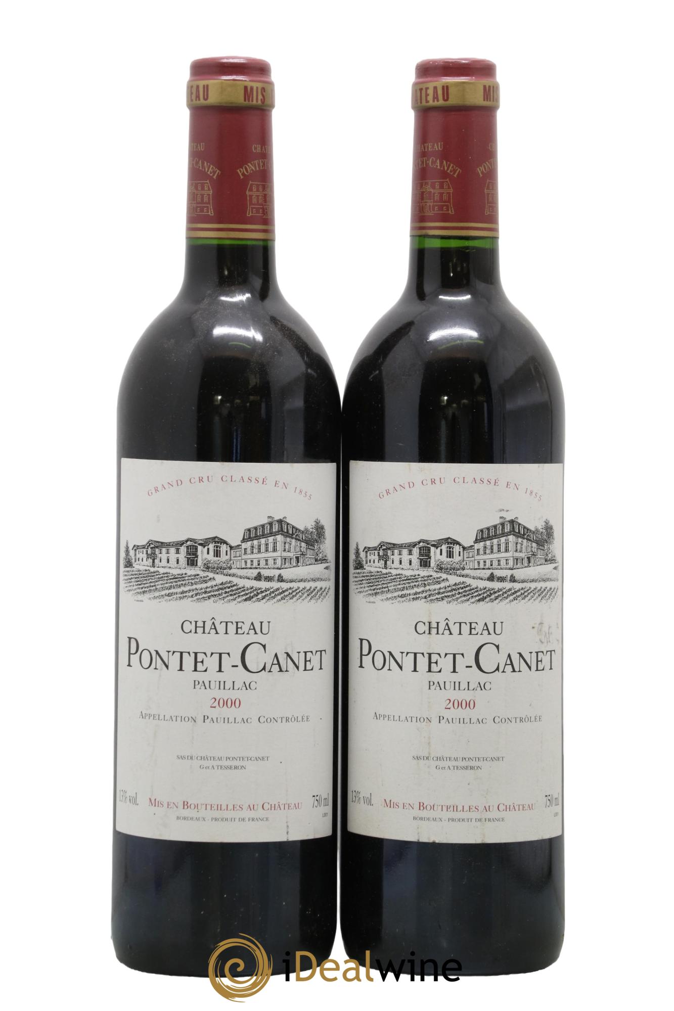 Château Pontet Canet 5ème Grand Cru Classé 2000 - Lot de 2 bouteilles - 0