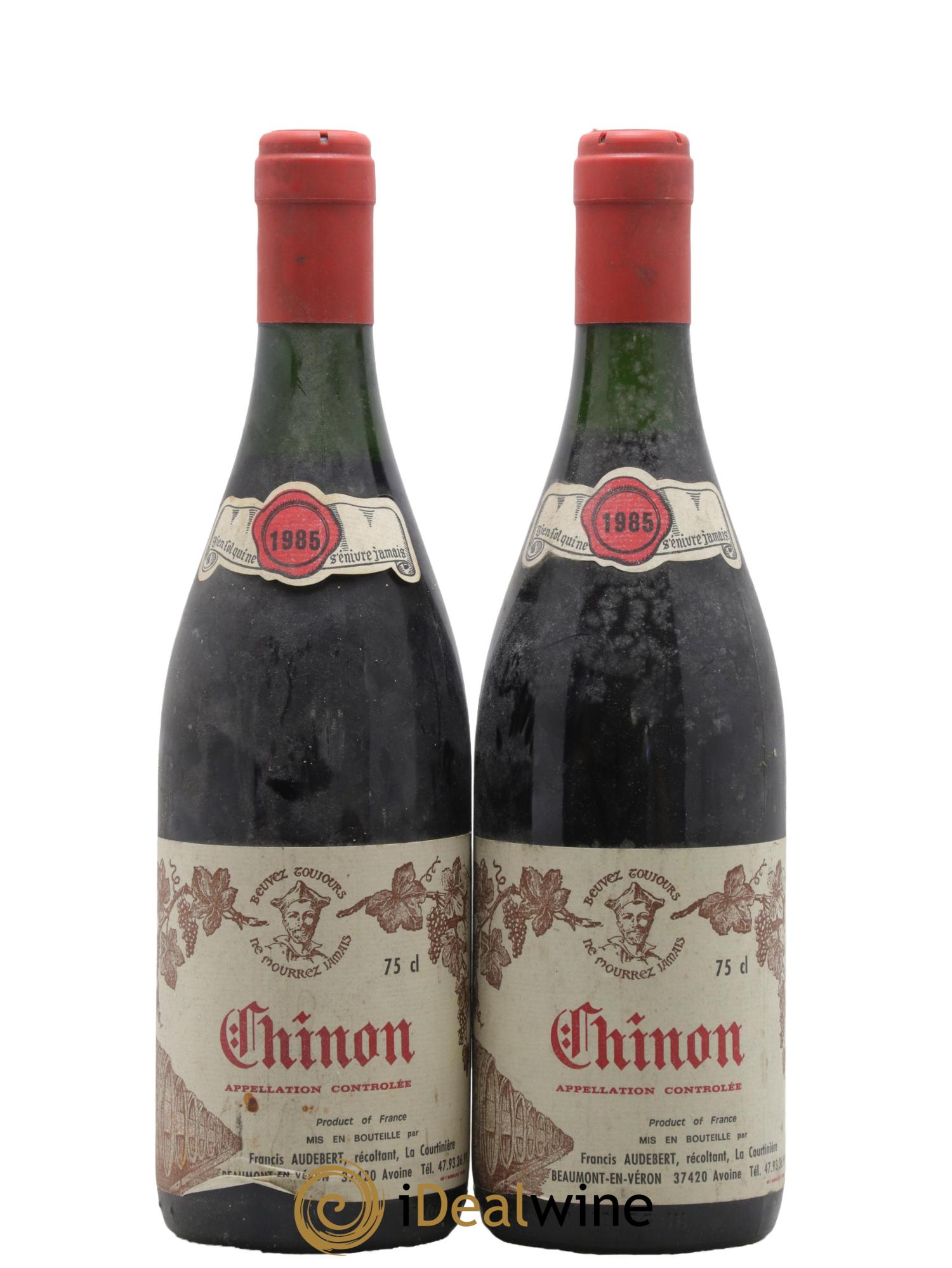 Chinon Domaine Audebert 1985 - Lot de 2 bouteilles - 0