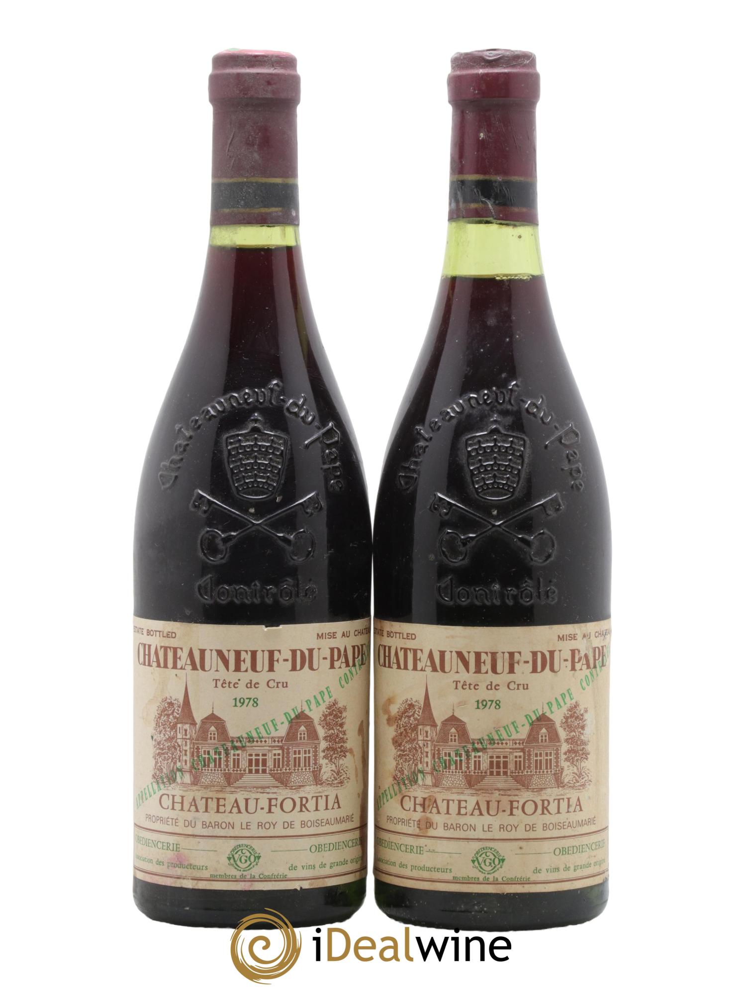 Châteauneuf-du-Pape Tête De Cru Château Fortia 1978 - Lot de 2 bouteilles - 0