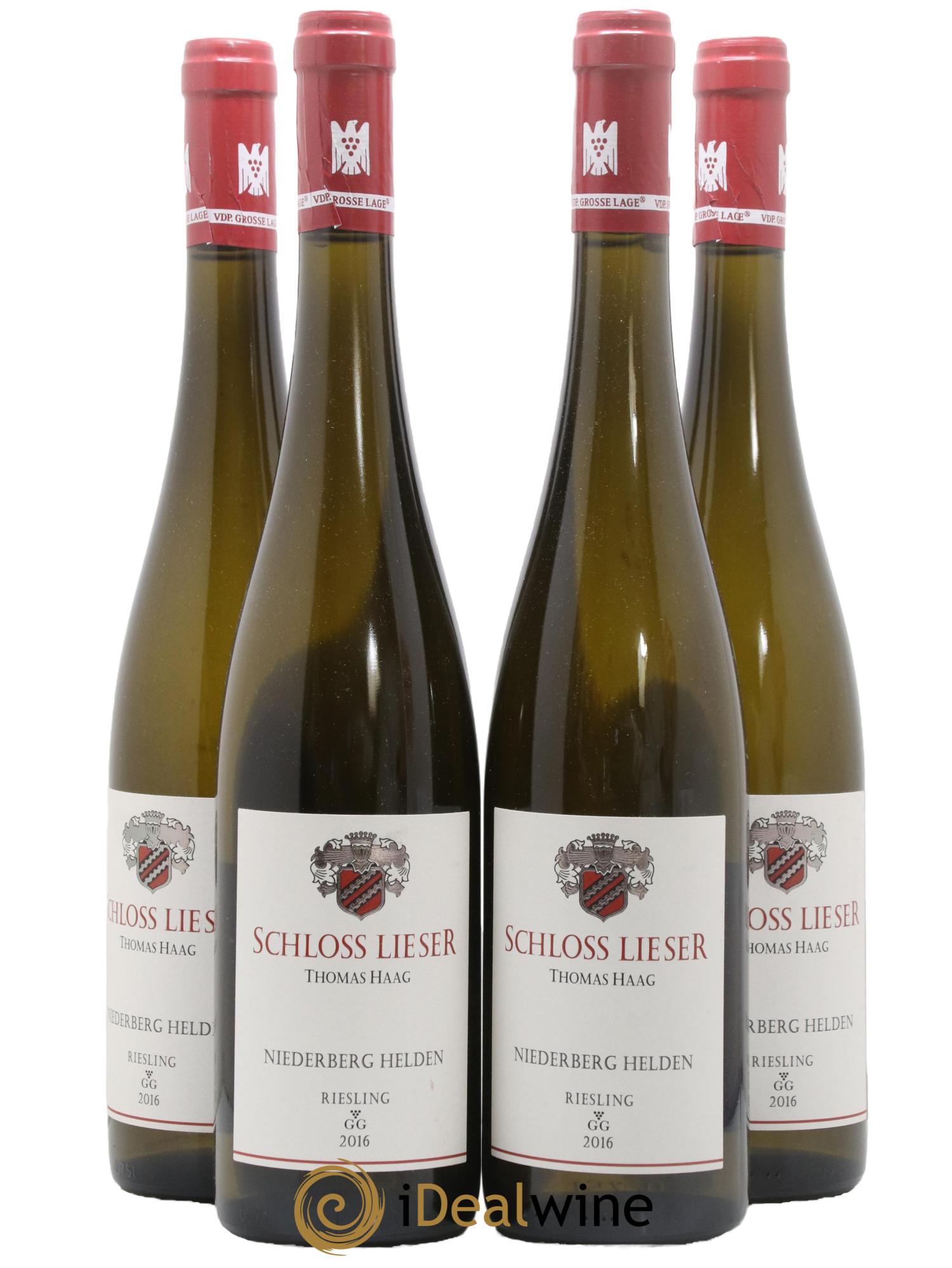 Allemagne Mosel-Saar Niederberg Helden GG Schloss Lieser-Haag 2016 - Lot de 4 bouteilles - 0