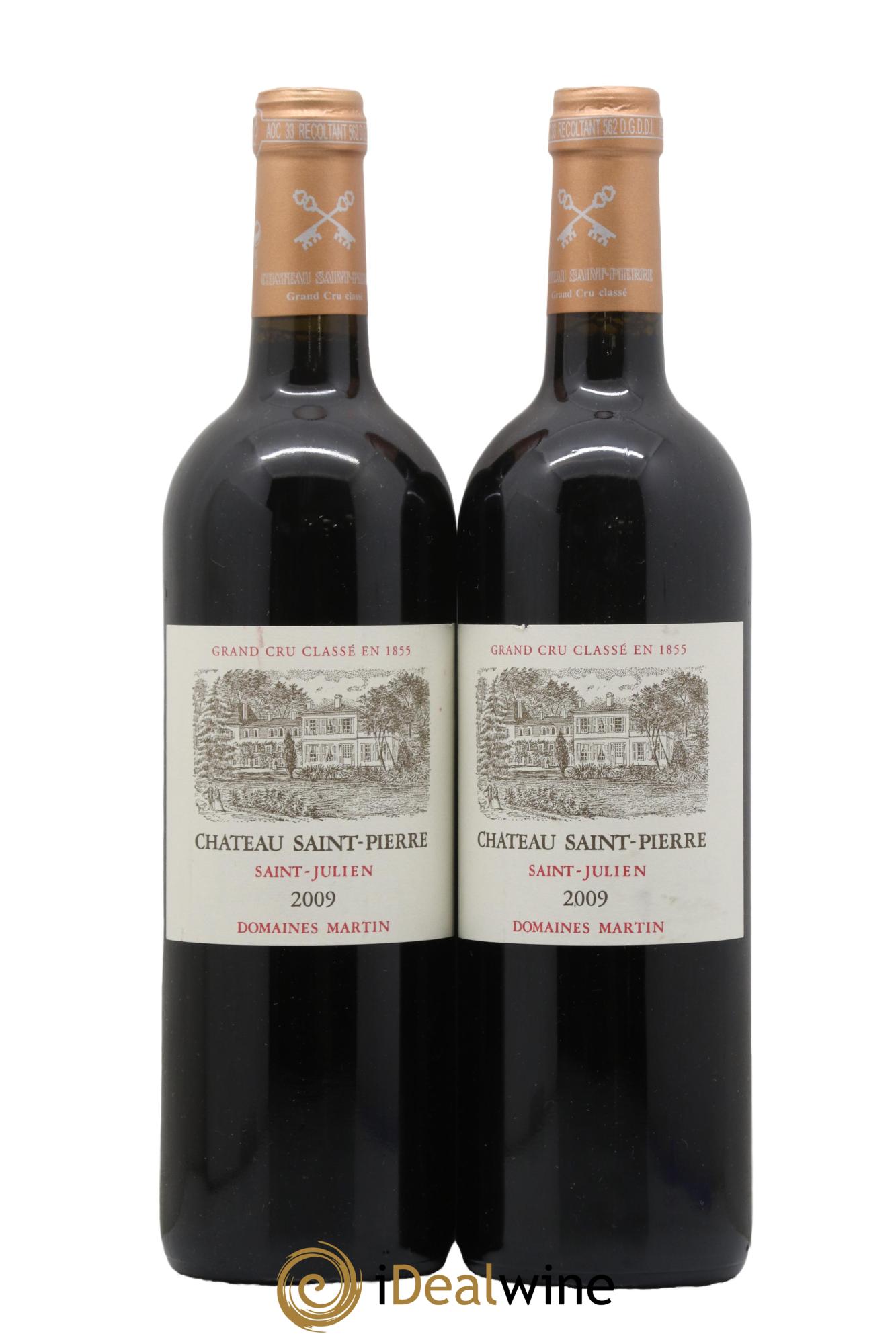 Château Saint-Pierre 4ème Grand Cru Classé  2009 - Lotto di 2 bottiglie - 0