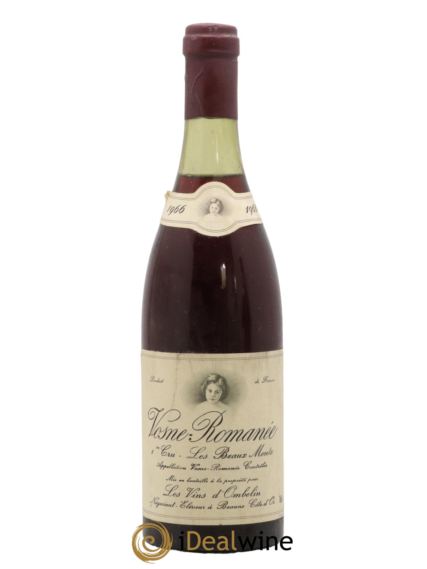 Vosne-Romanée 1er Cru Les Beaux Monts Les Vins D Ombelin 1966 - Lot de 1 bouteille - 0