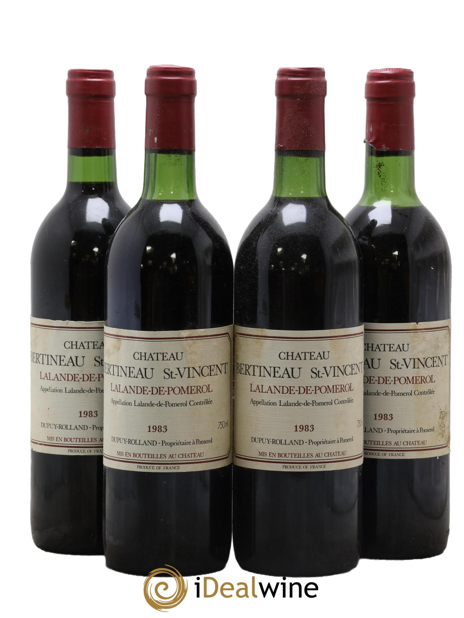 Lalande-de-Pomerol Château Bertineau Saint-Vincent 1983 - Lot de 4 bouteilles - 0