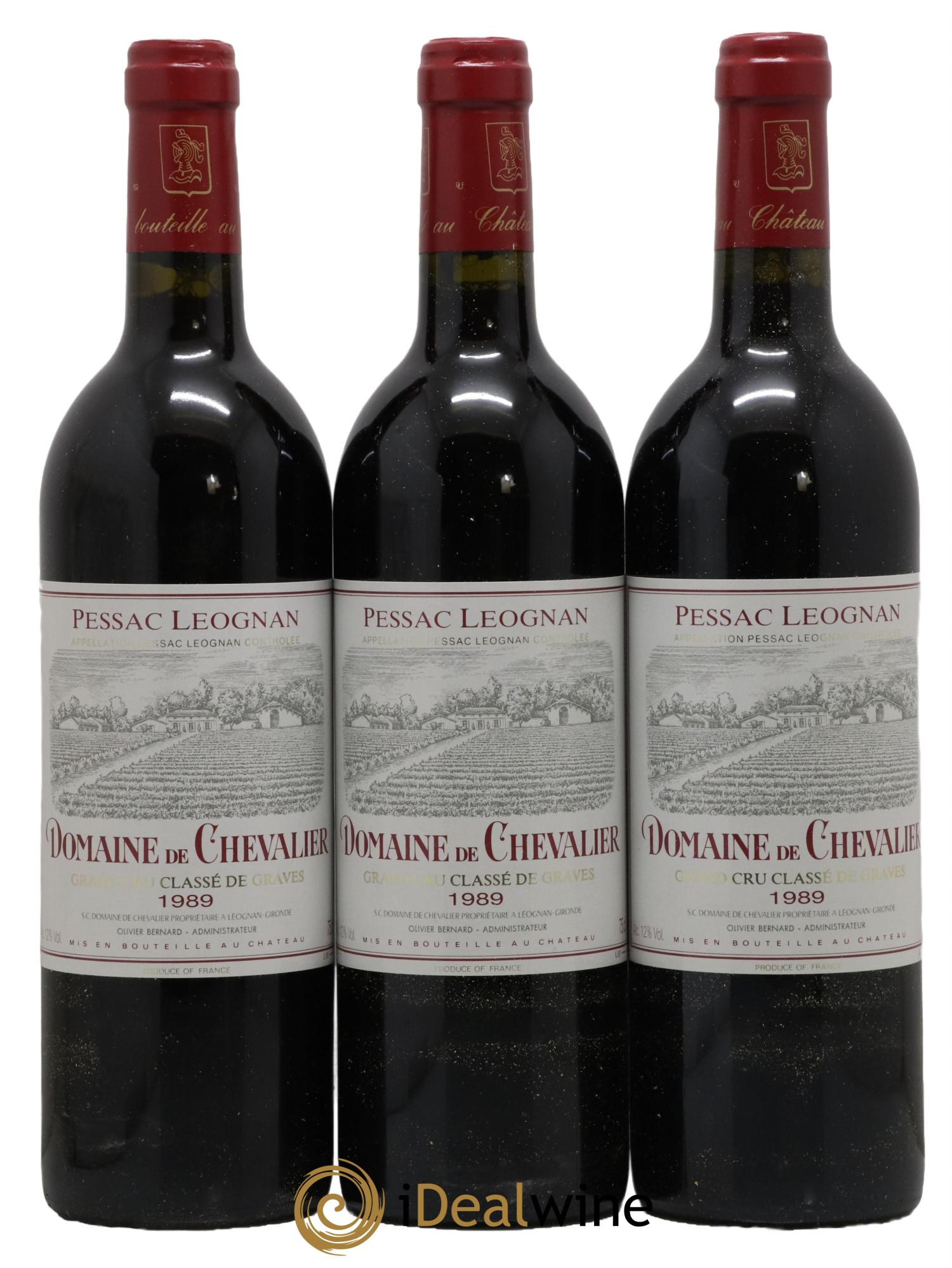 Domaine de Chevalier Cru Classé de Graves 1989 - Lot de 3 bouteilles - 0
