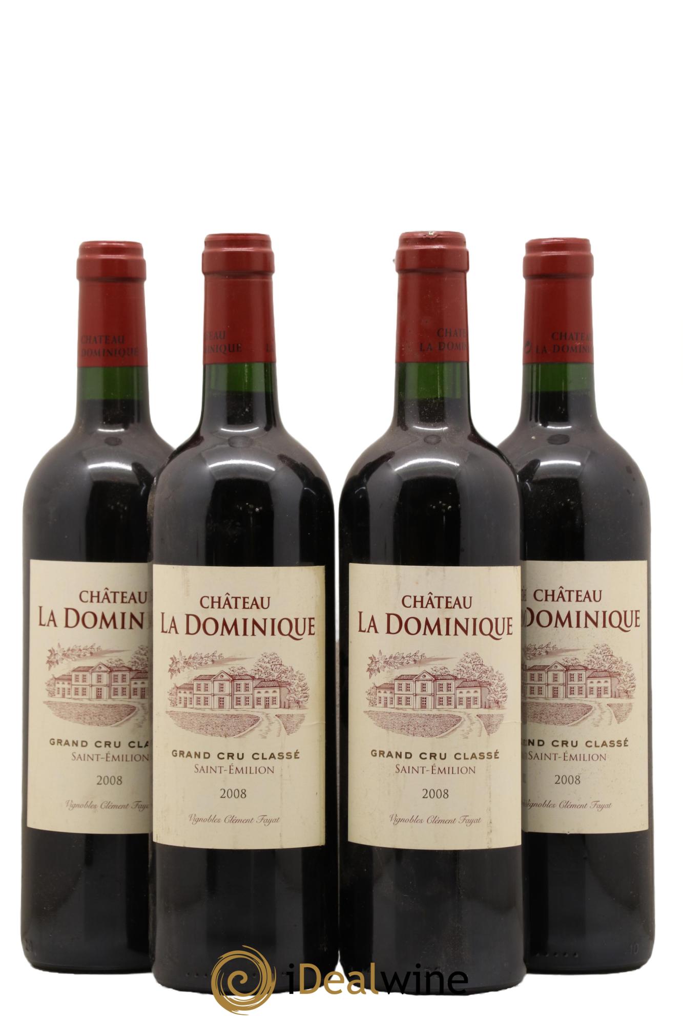 Château la Dominique Grand Cru Classé 2008 - Lot de 4 bouteilles - 0