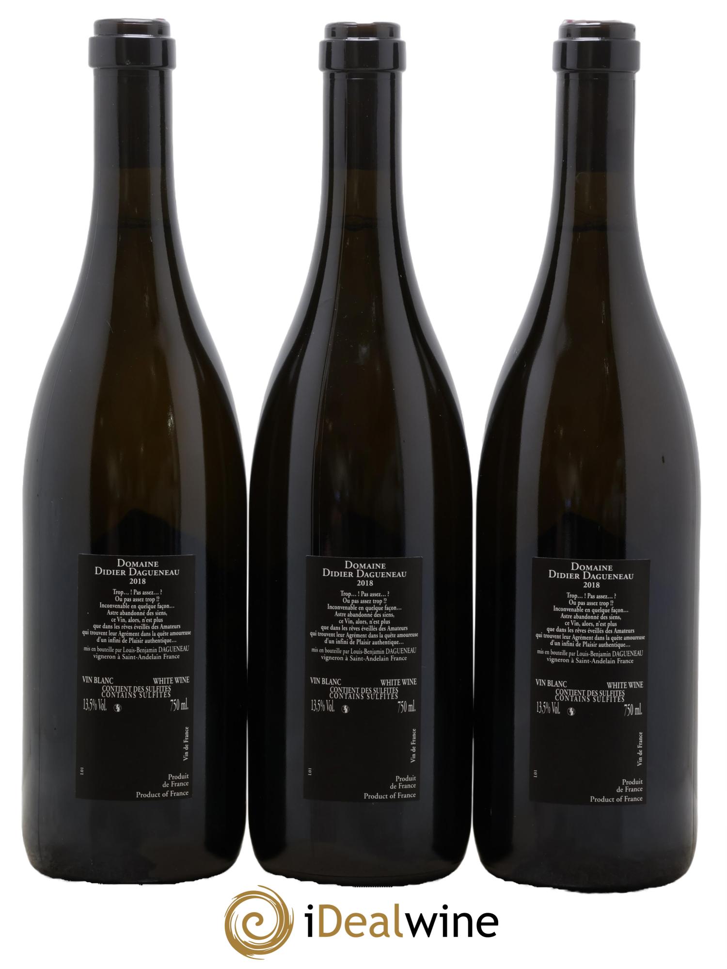 Vin de France (anciennement Pouilly-Fumé) Silex Dagueneau (Domaine Didier - Louis-Benjamin) 2018 - Lot of 3 bottles - 1