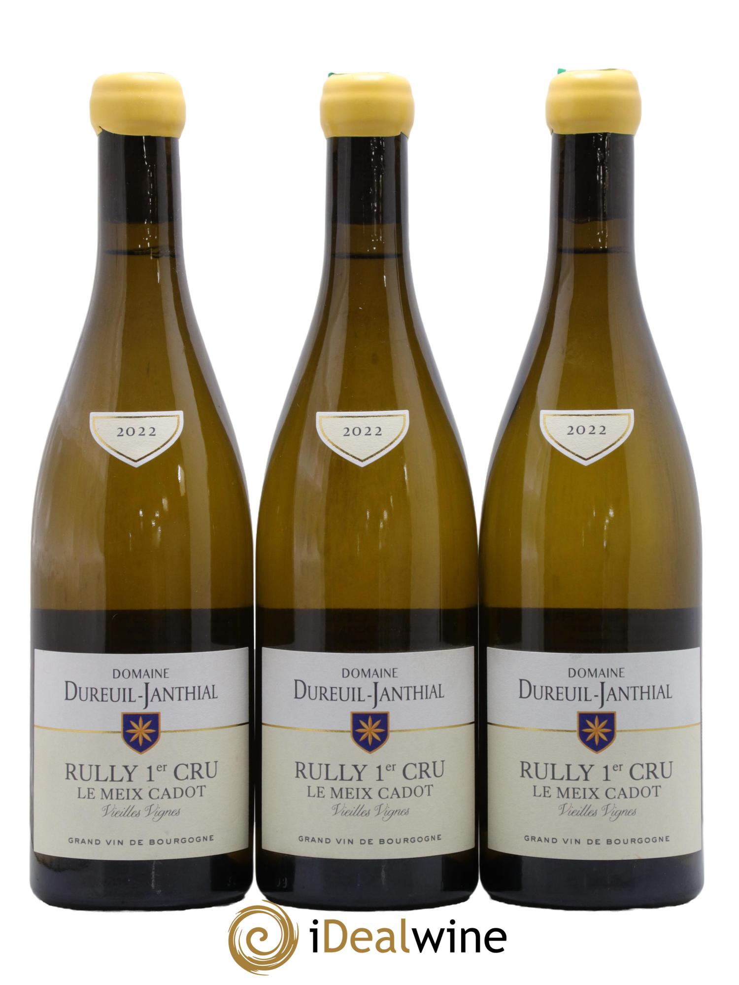 Rully 1er Cru Le Meix Cadot Vieilles Vignes Vincent Dureuil-Janthial 2022 - Lot de 3 bouteilles - 0