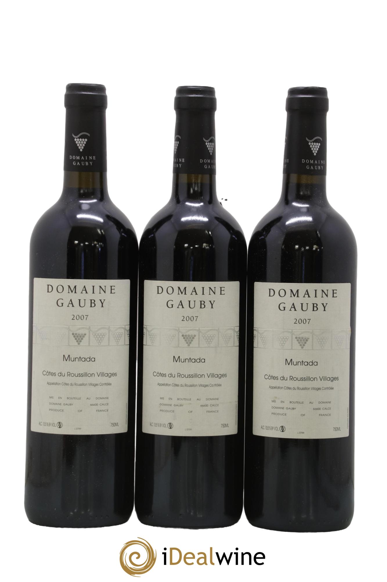 Côtes Catalanes (anciennement Côtes du Roussillon Villages) La Muntada Gauby (Domaine) 2007 - Lot de 3 bouteilles - 0