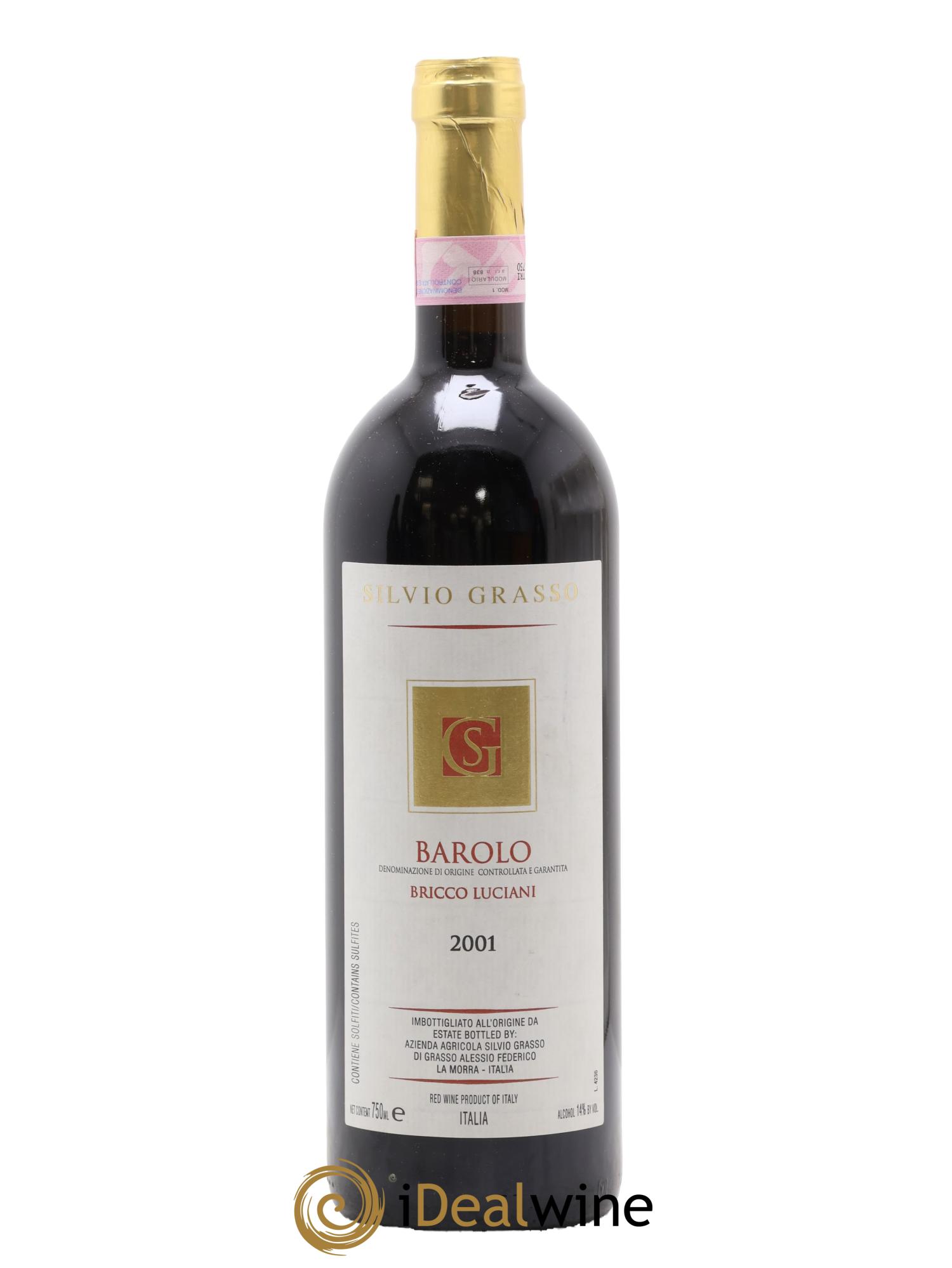 Barolo DOCG Bricco Luciani Grasso 2001 - Posten von 1 Flasche - 0