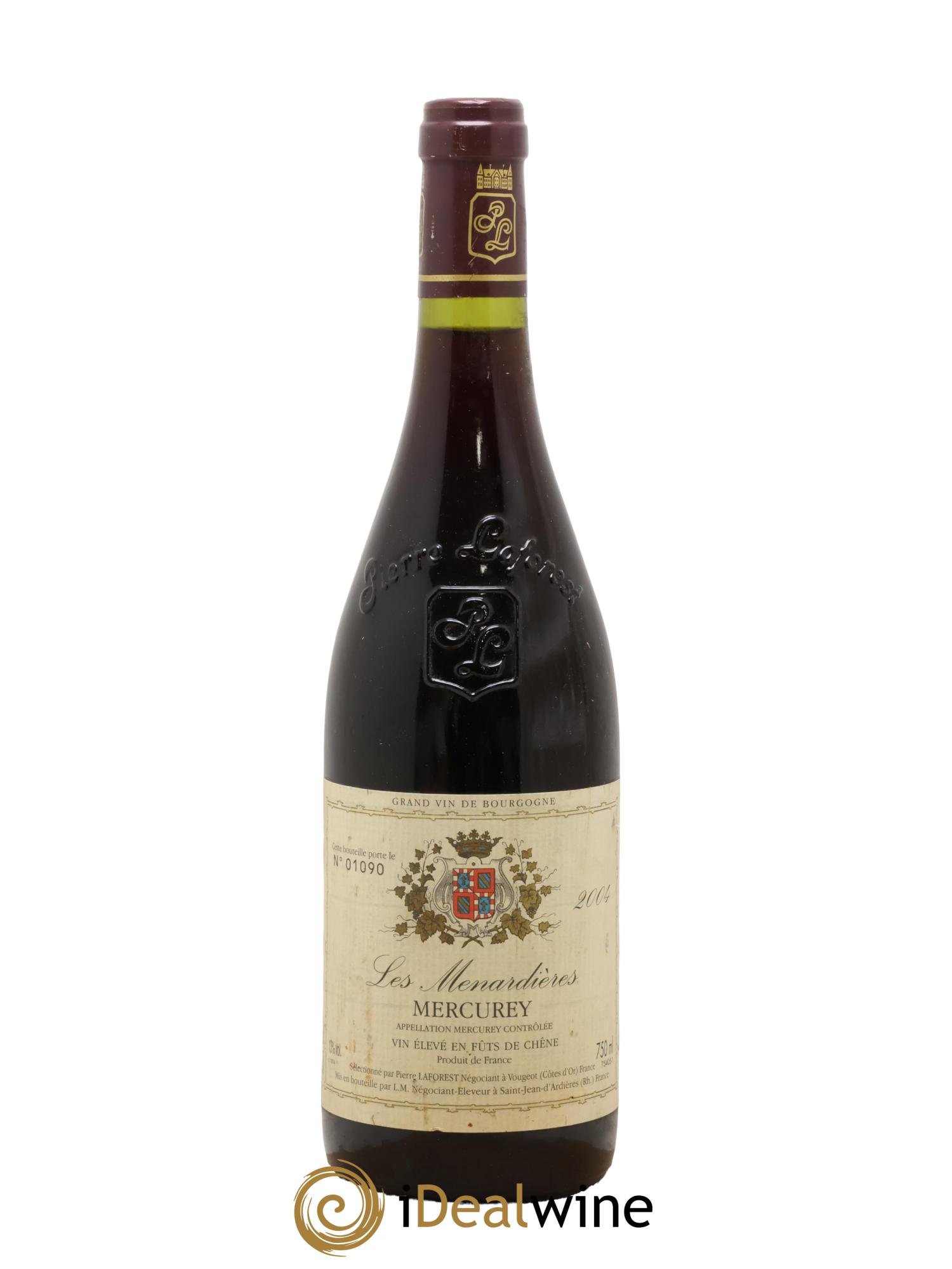 Mercurey Les Menardières Pierre Laforest 2004 - Lot de 1 bouteille - 0