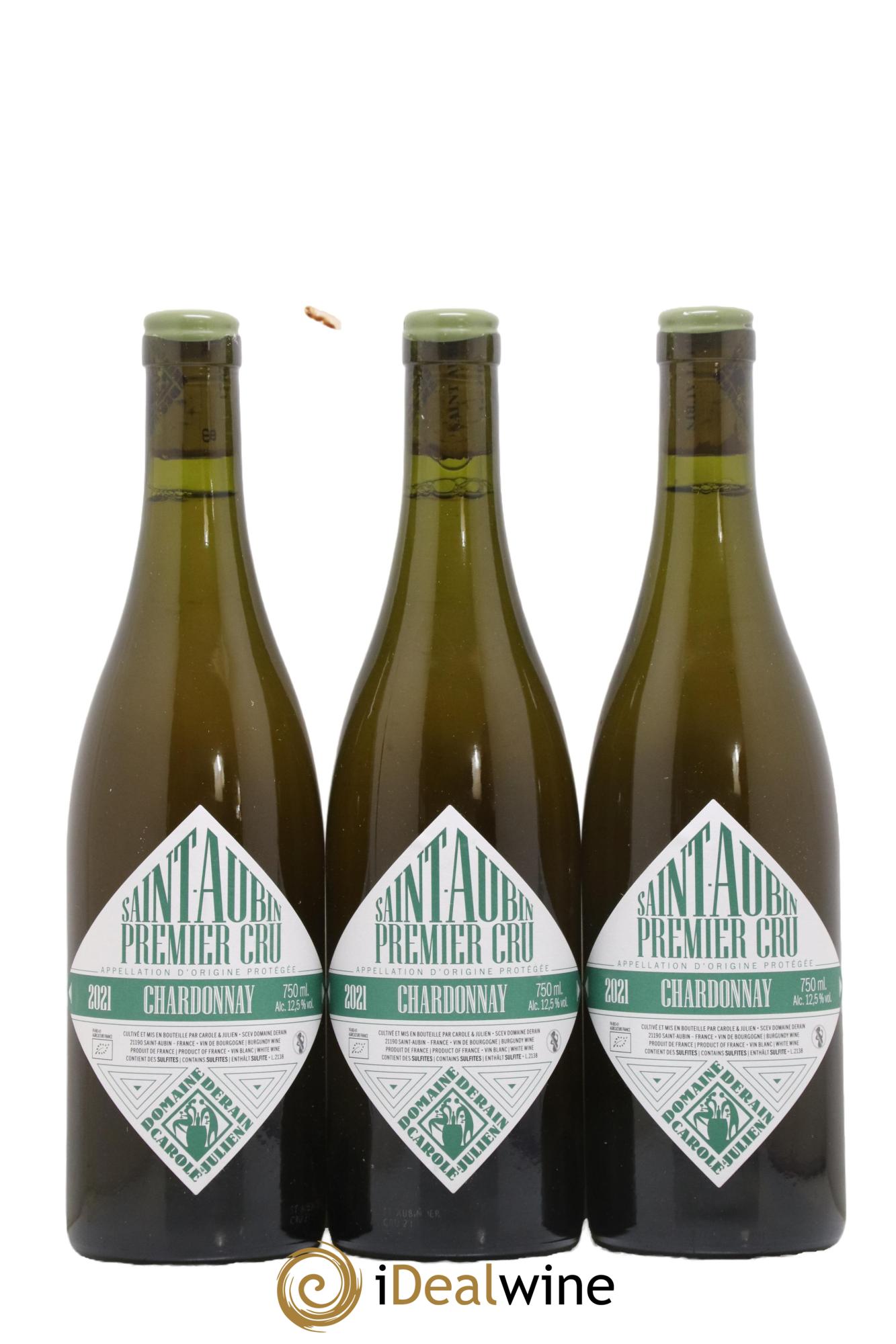 Saint-Aubin 1er Cru Domaine Derain 2021 - Lotto di 3 bottiglie - 0