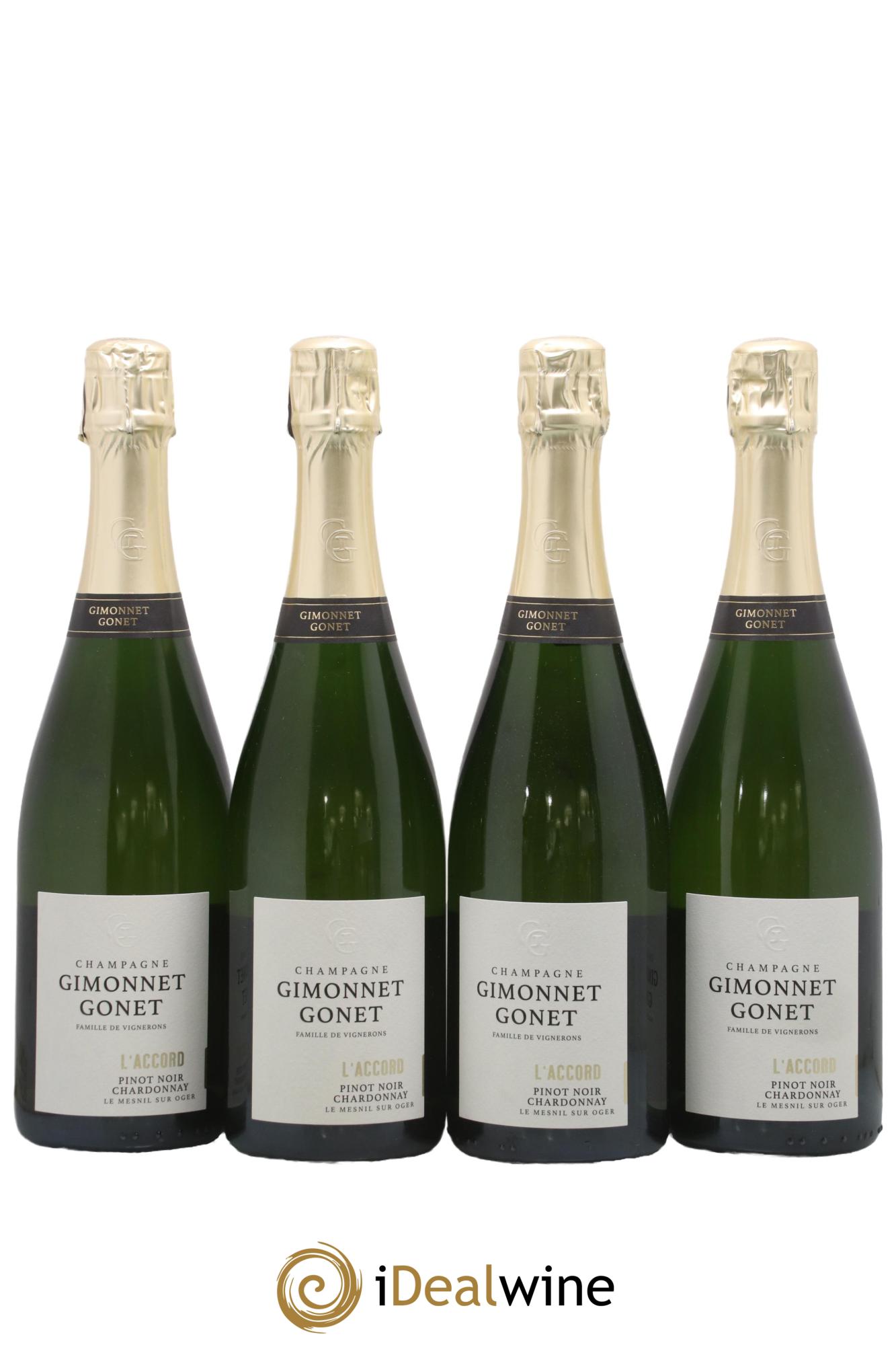Champagne Grand Cru Blanc de Blancs L'Origine Maison Gimonnet Gonnet - Lot de 4 bouteilles - 0