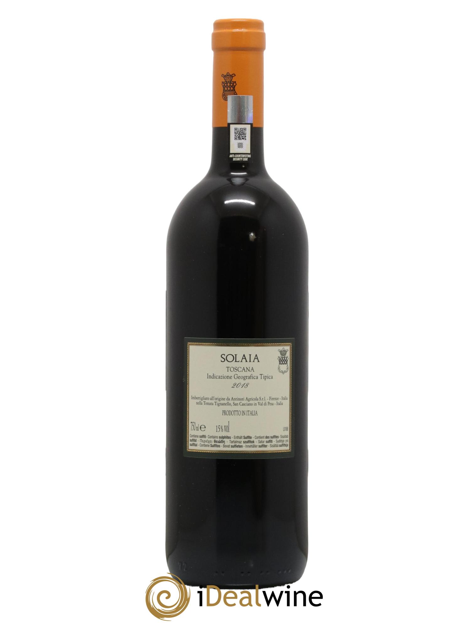 Toscana IGT Solaia Tenuta Tignanello - Marchesi Antinori 2018 - Lot de 1 bouteille - 1