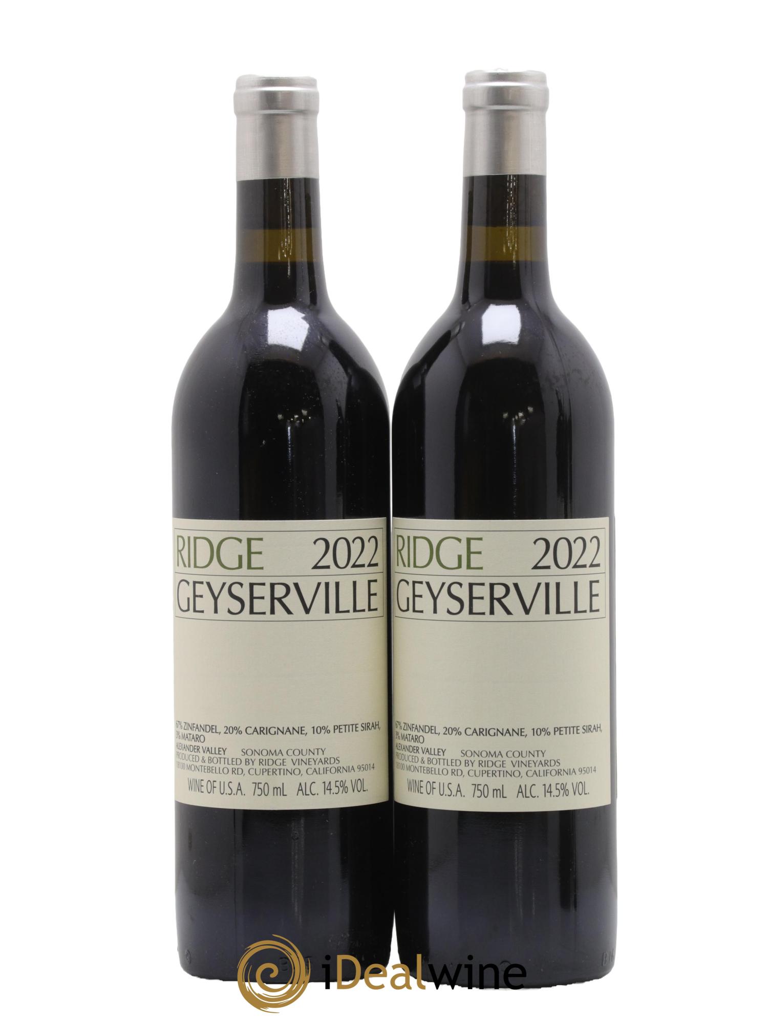 Alexander Valley Geyserville Ridge Vineyards 2022 - Lotto di 2 bottiglie - 0
