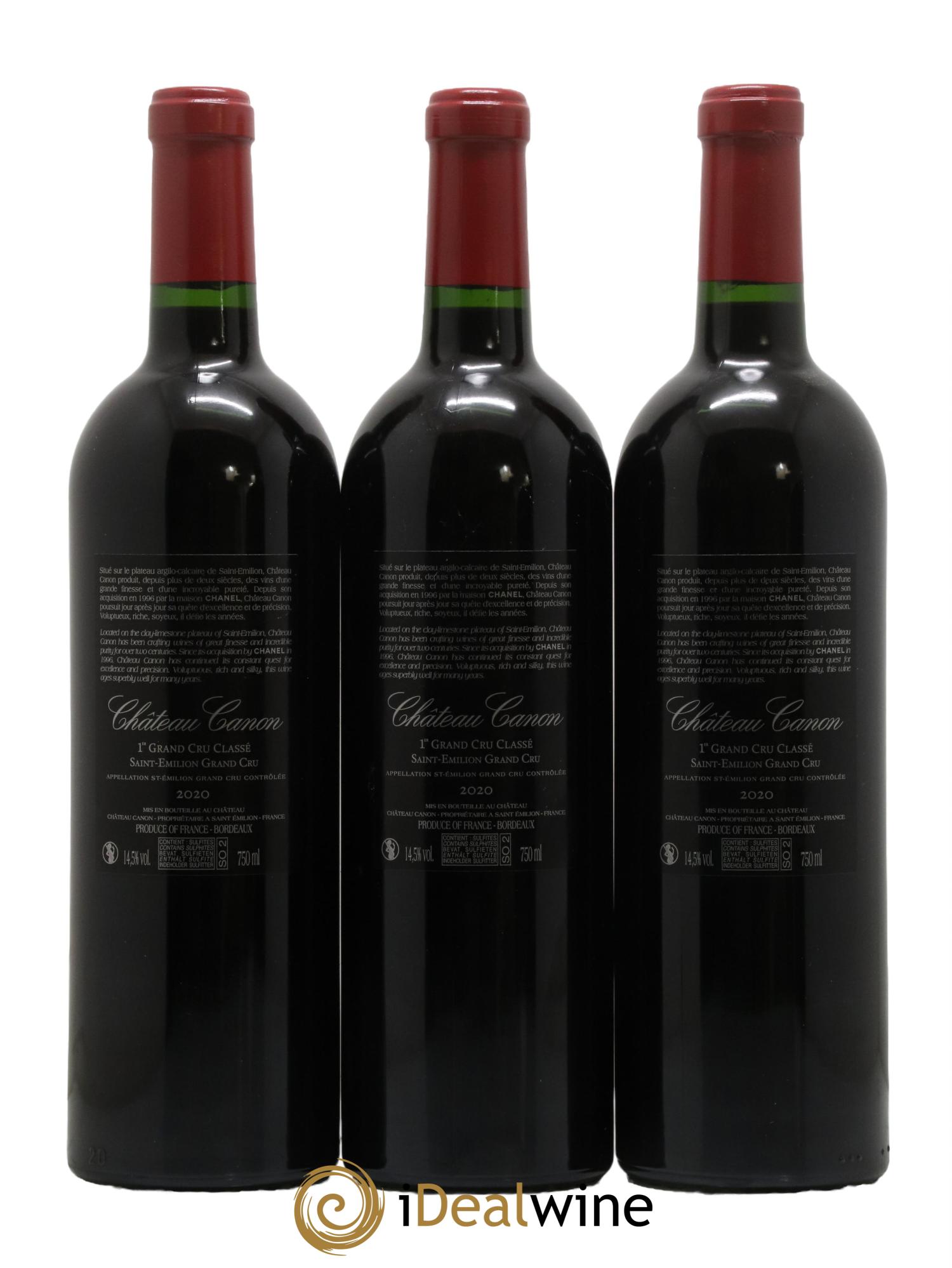 Château Canon 1er Grand Cru Classé B 2020 - Lot de 3 bouteilles - 1