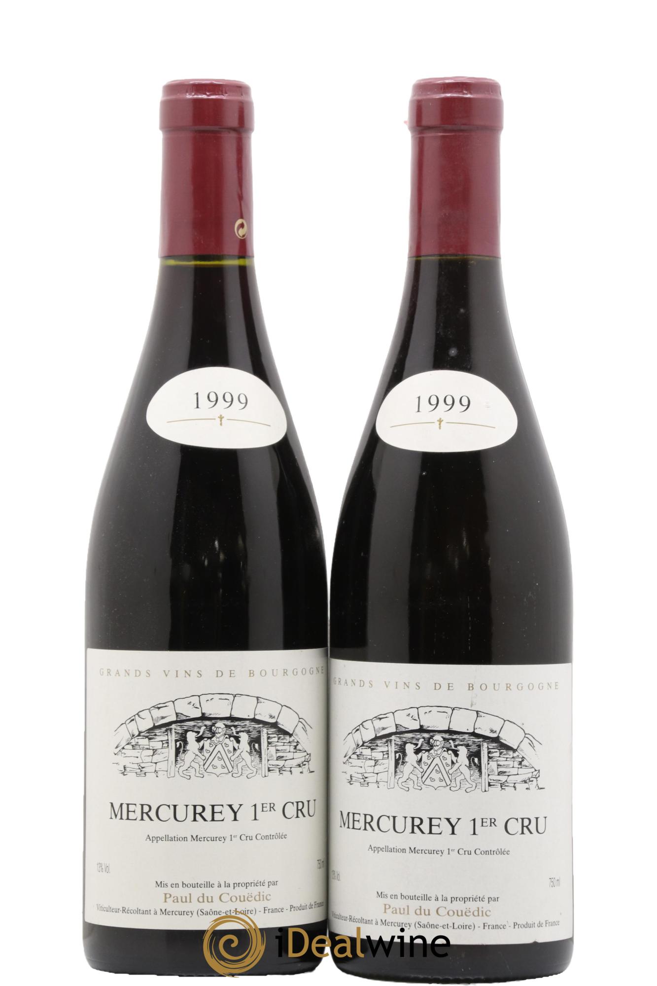 Mercurey 1er Cru Paul Du Couedic 1999 - Lot de 2 bouteilles - 0
