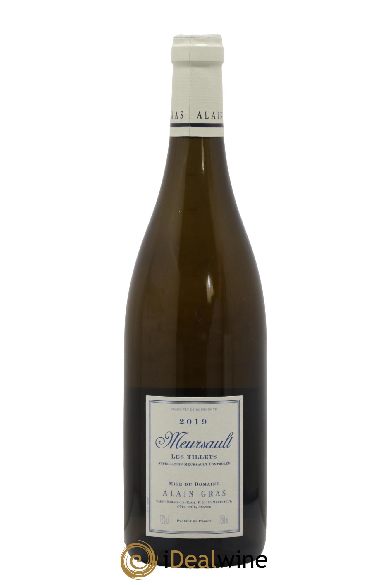Meursault Les Tillets Alain Gras 2019 - Lot de 1 bouteille - 1
